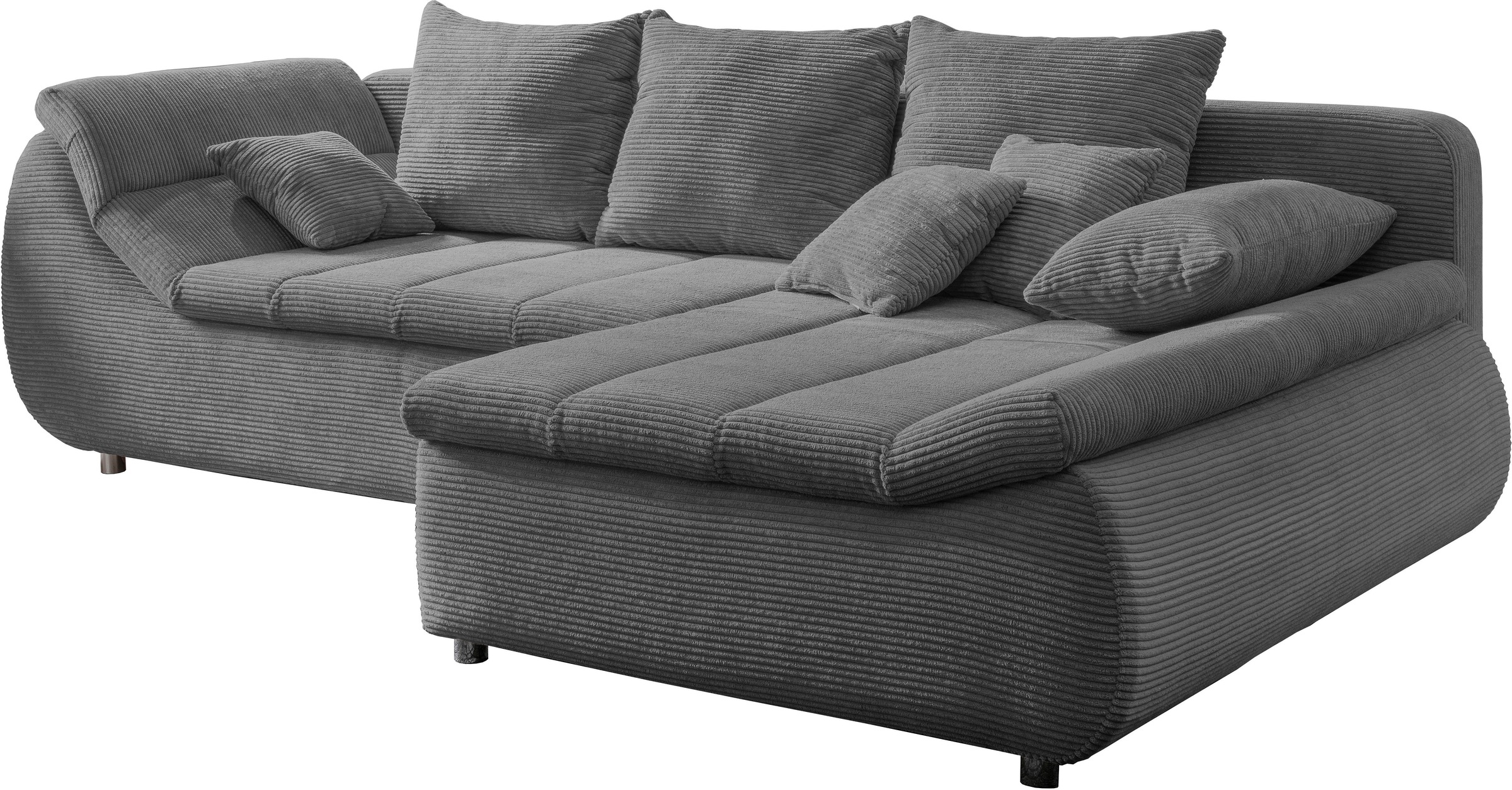 INOSIGN Ecksofa »Imola elegant und bequem, aktuelle Steppung im Sitz, L-Form«, wahlweise mit Bettfunktion