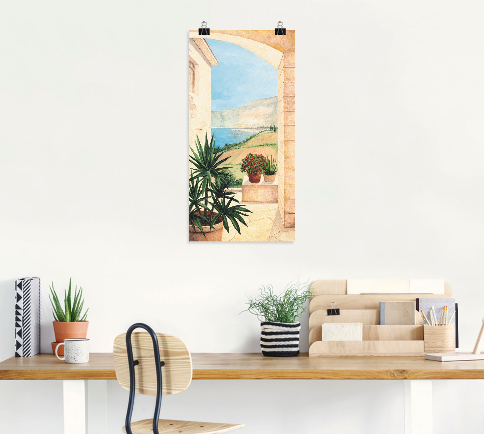 Artland Wandbild »Blick auf Toskanalandschaft«, Fensterblick, (1 St.), als Alubild, Outdoorbild, Leinwandbild, Poster, Wandaufkleber