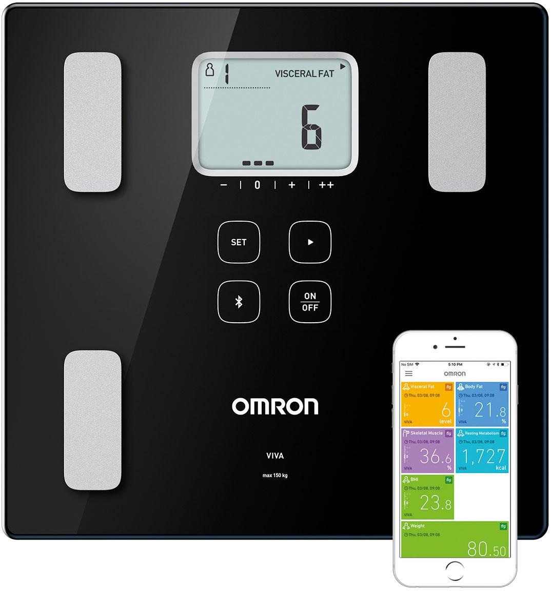 Omron Körper-Analyse-Waage »VIVA HBF-222T-EBK«, mit kostenloser App