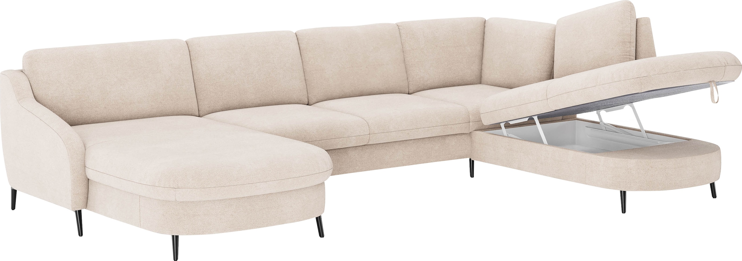 sit&more Wohnlandschaft »Soul U-Form«, wahlweise mit Bettfunktion und Bettkasten oder Schubkasten