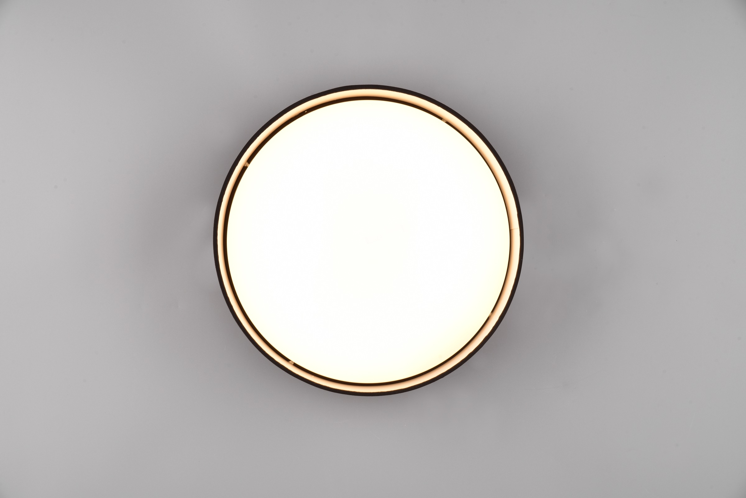 REALITY Leuchten LED Deckenleuchte »LOCARNO, runde LED Deckenlampe mit Stoffschirm, Ø 30 cm Höhe 11 cm«, 1 flammig, Leuchtmittel LED-Board | LED fest integriert, 12W LED warmweiß 3000 K, 1160 Lumen, Wohnzimmer Schlafzimmer Licht