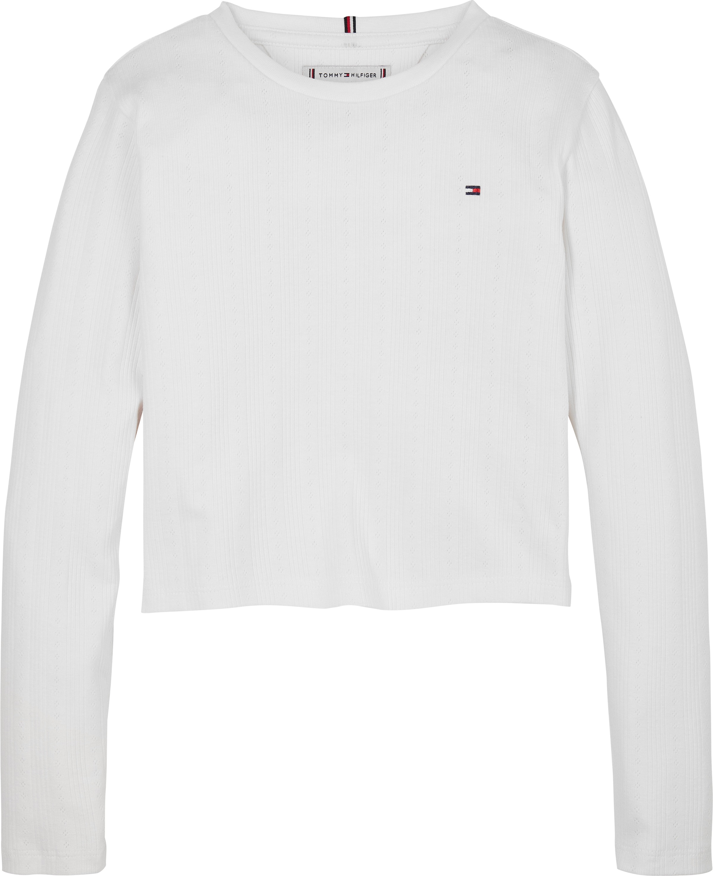 Tommy Hilfiger Langarmshirt »POINTELLE TOP LS«, für Kinder bis 16 Jahre, mit Logo-Druck