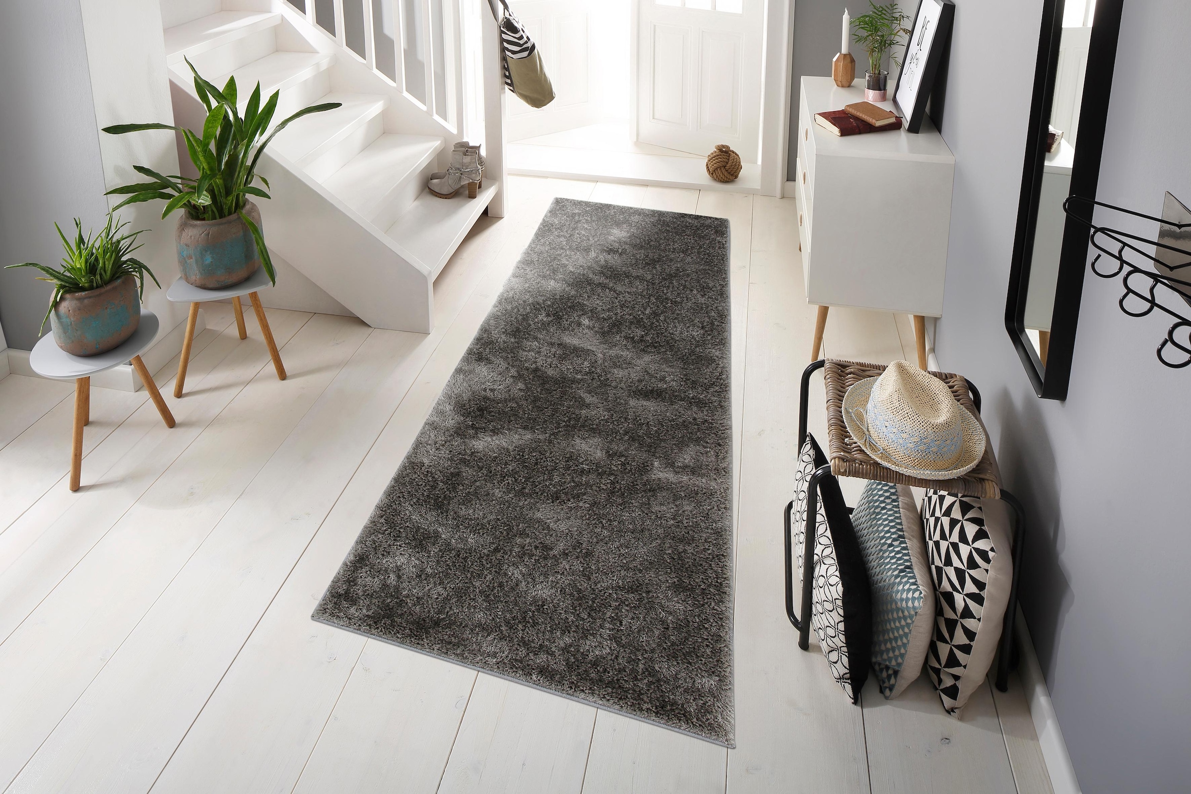 my home Hochflor-Läufer »Mikro Soft Ideal«, rechteckig, 30 mm Höhe, Läufer, Mikrofaser, extra flauschig, Teppichläufer, Brücke, gewebt