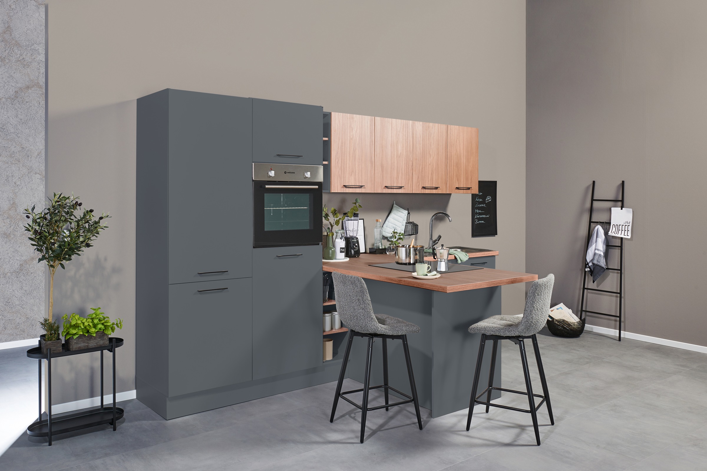 BASIC by Balculina Küchenzeile »Girona B/H/T 325x211x200 cm« Breite 325cm, wahlweise mit E-Geräte, Softclose