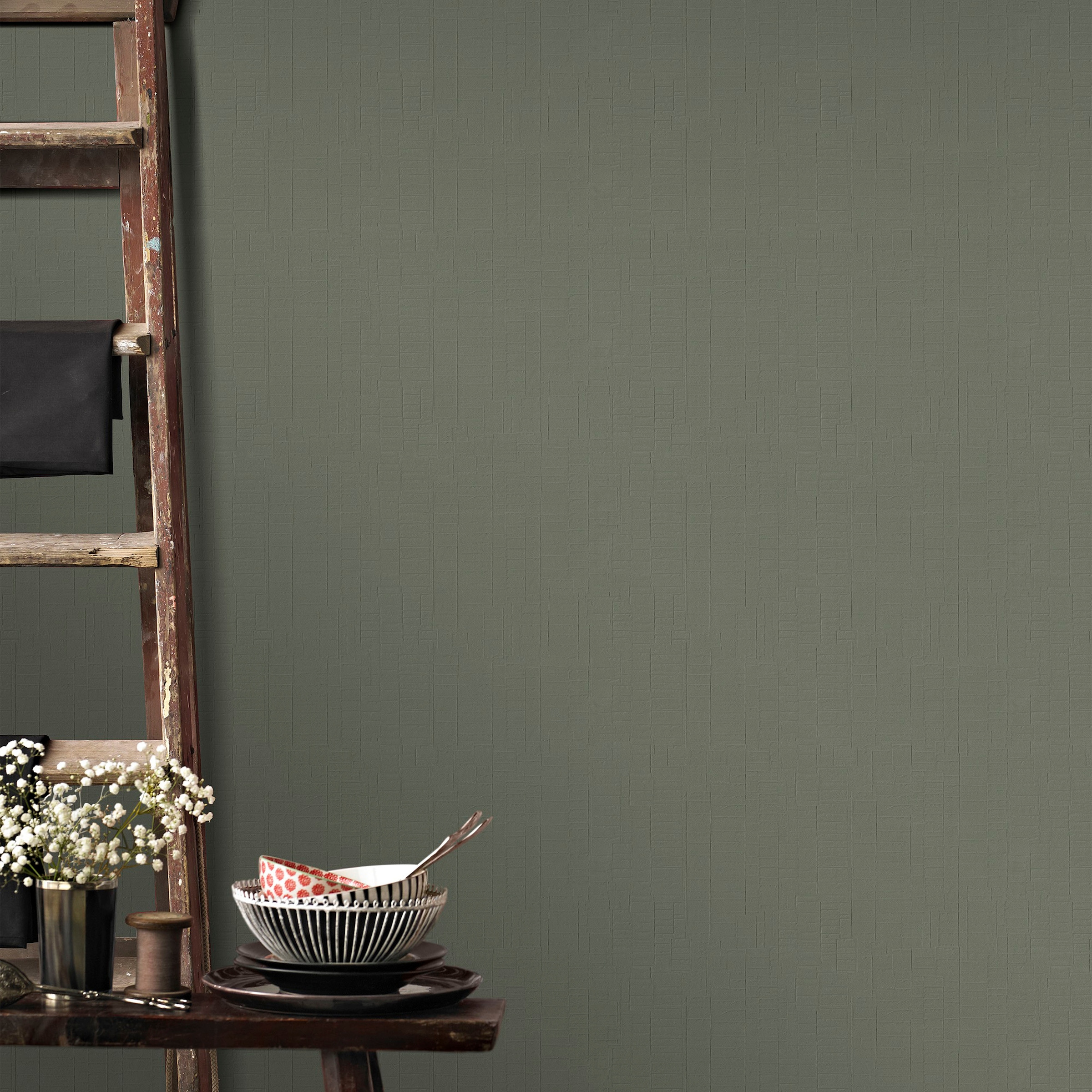 Superfresco Easy Vliestapete »Glenn« uni glatt Grün - 10mx52cm