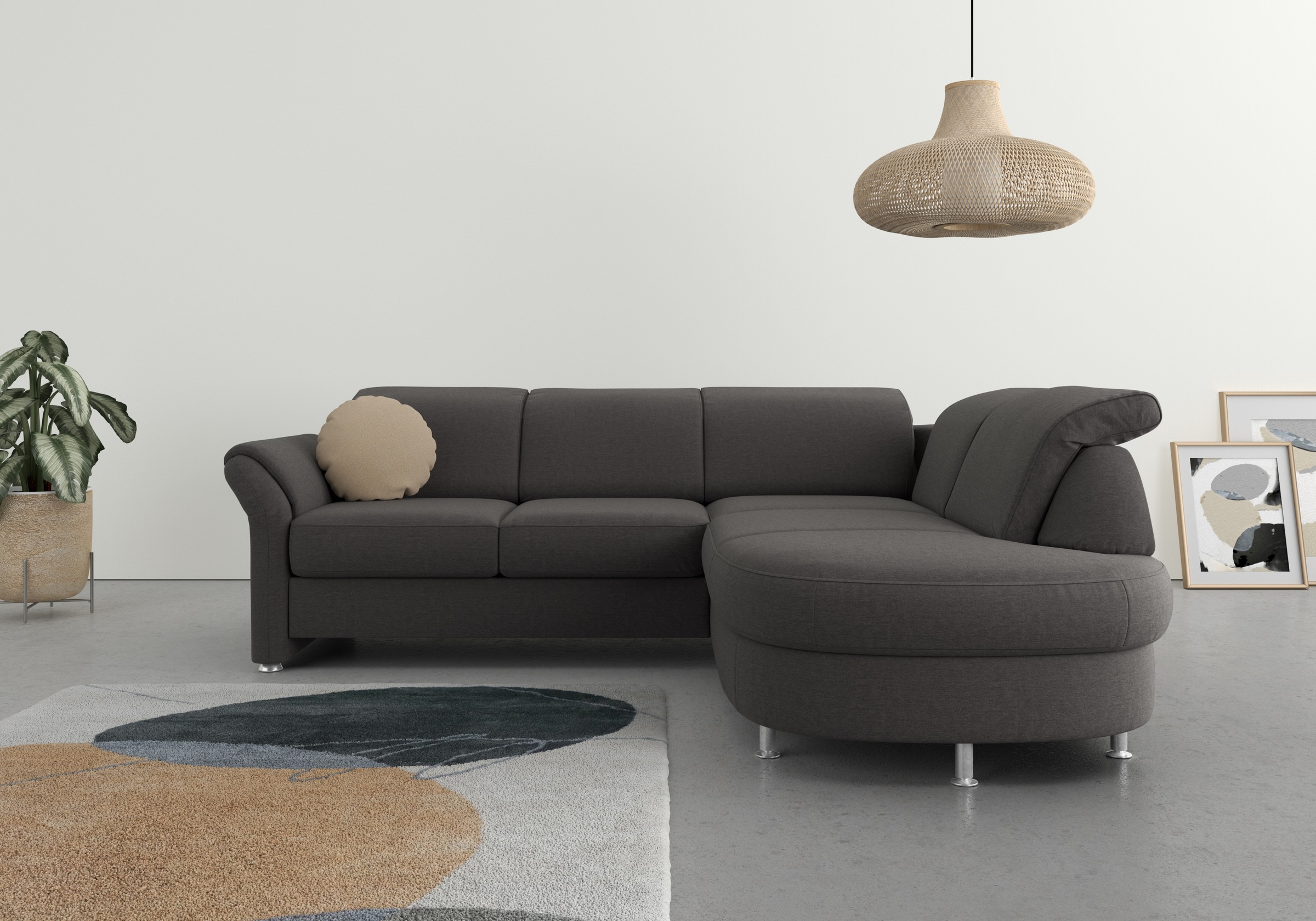 sit&more Ecksofa »Apulia L-Form«, wahlweise Bettfunktion, Bettkasten und Kopf- und Armteilverstellung