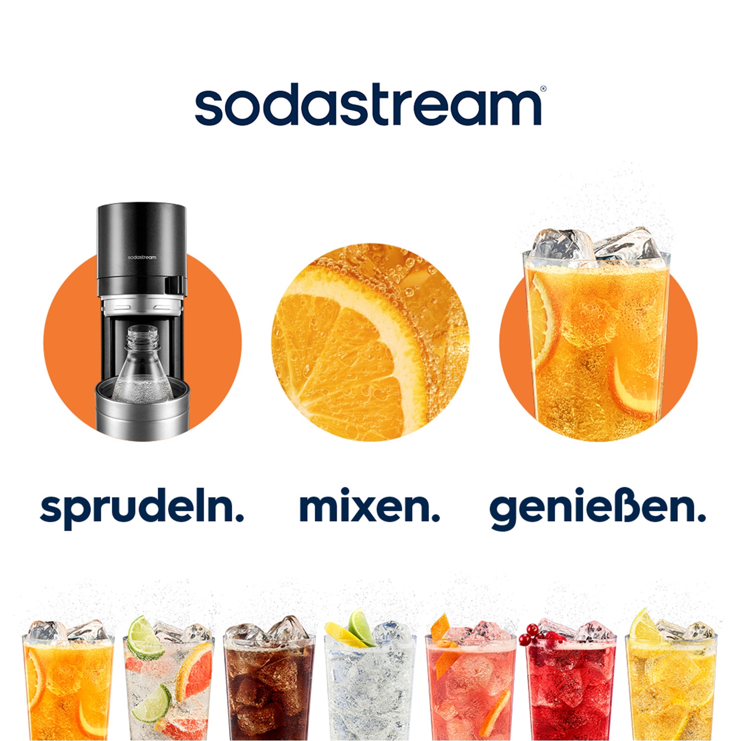 SodaStream Wassersprudler »SodaStream DUO, titan, mit 3 Flaschen, 1 CO2-Zylinder und 2 Sirups« 1x Glasfl. 1L, 1x Kunststofffl. 1L, 1x Fizz&go COOL storm 0,9L