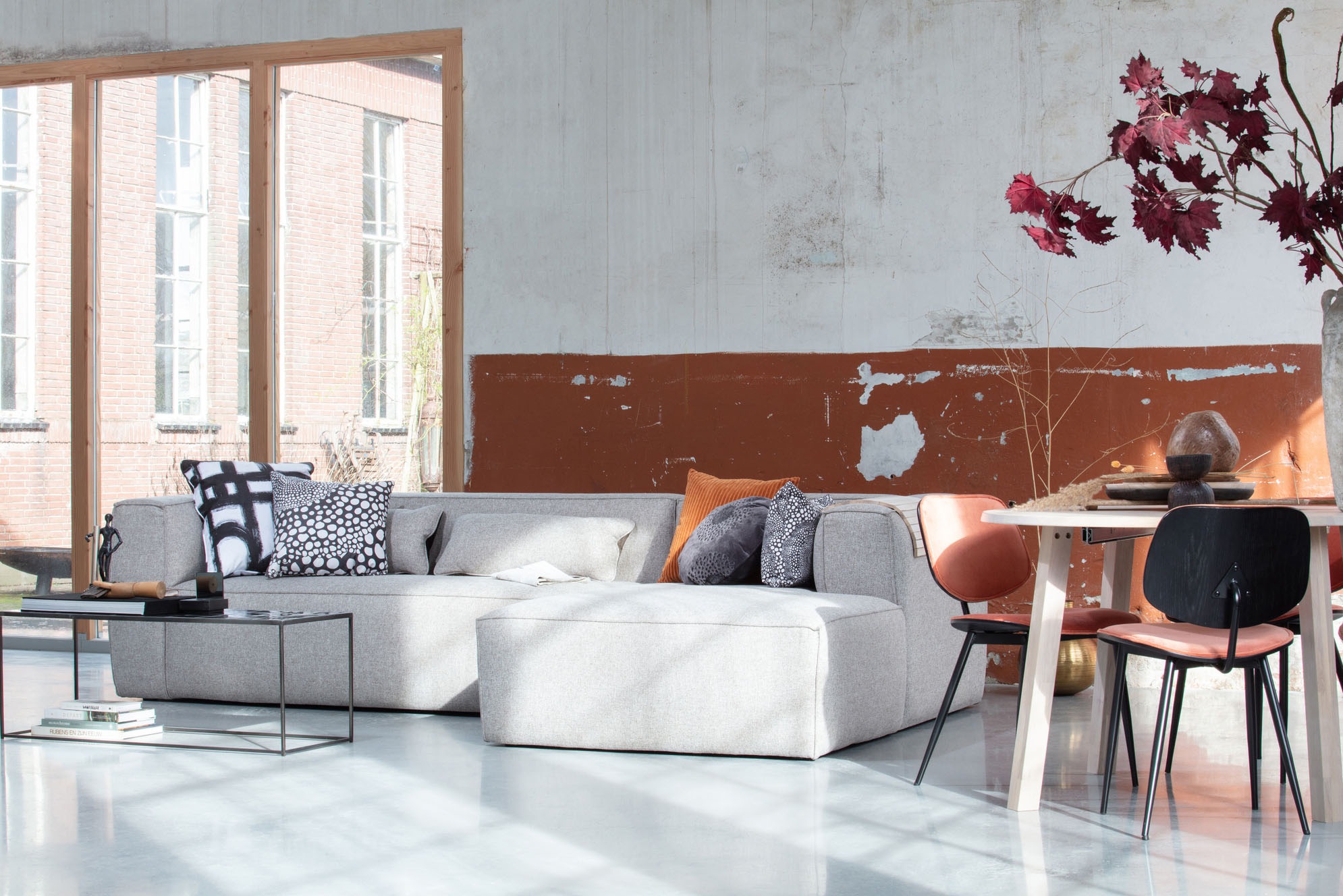 WOOOD Ecksofa »Bean«, mit Ottomane, inklusive Kissen, Breite 305 cm