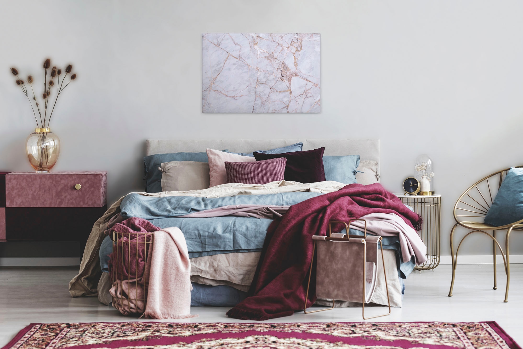 A.S. Création Leinwandbild »Grey Light Marble«, Kunst-Marmor-Kinder, (1 St.), Marmoroptik Marmor Keilrahmen Leinwand-Bild Wohnzimmer modern Wandbild
