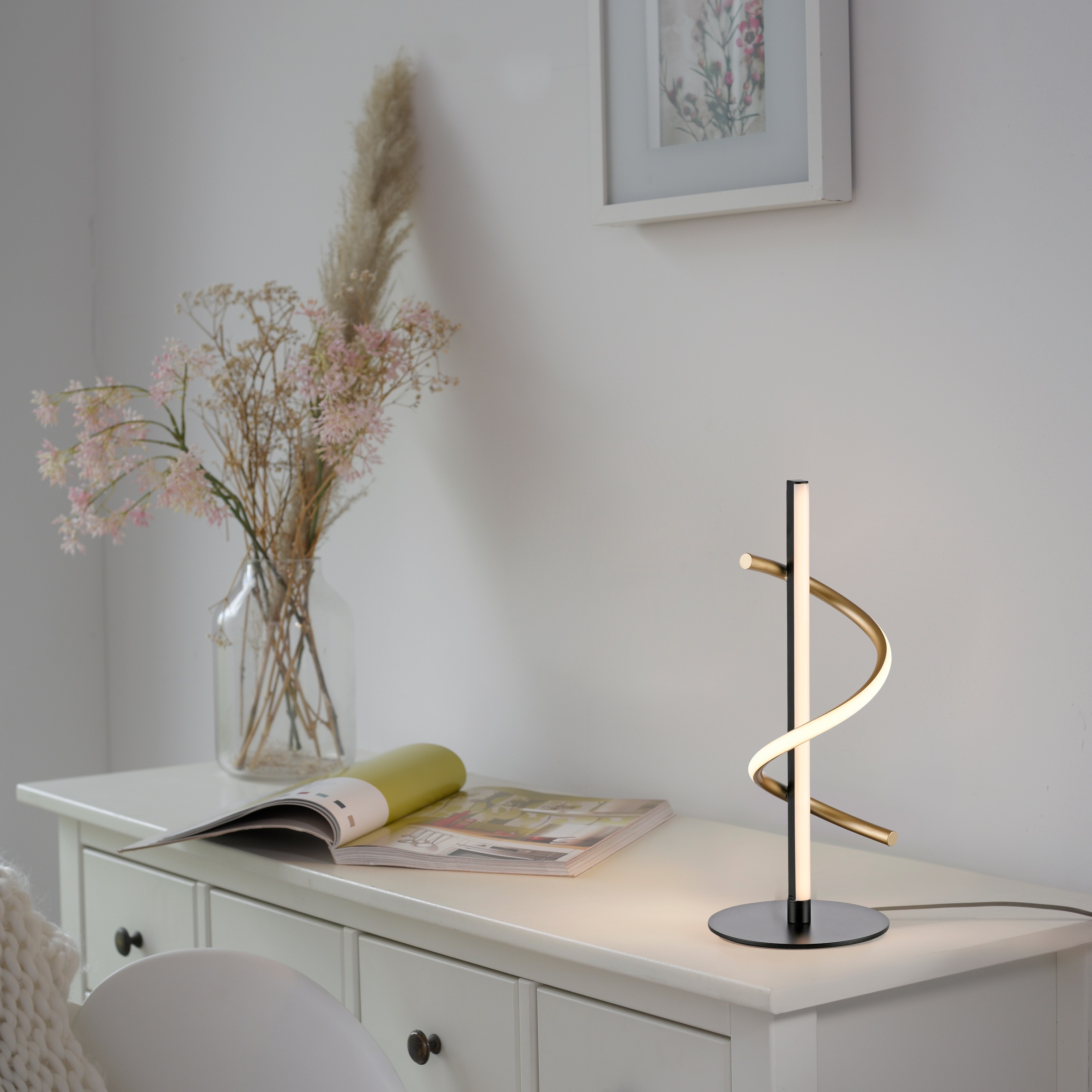 JUST LIGHT Tischleuchte »EMANDA«, 1 flammig, Leuchtmittel LED-Board | LED fest integriert, LED, dimmbar über Schnurdimmer