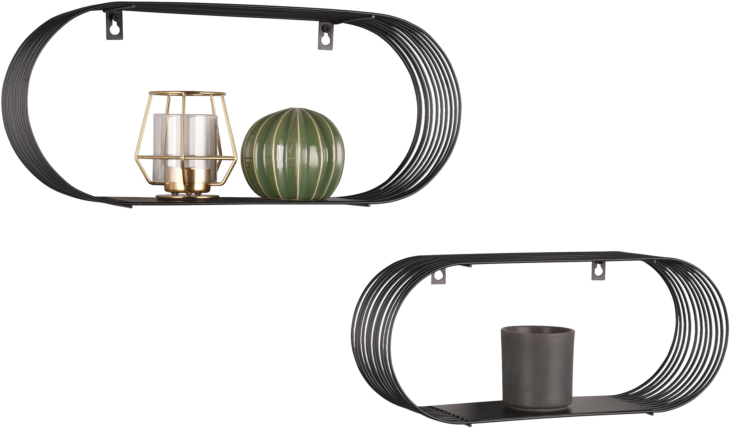 MIRRORS AND MORE Wandregal »Joyce«, (Set, 2 St.), Mit Metallstreben, Wandmontage