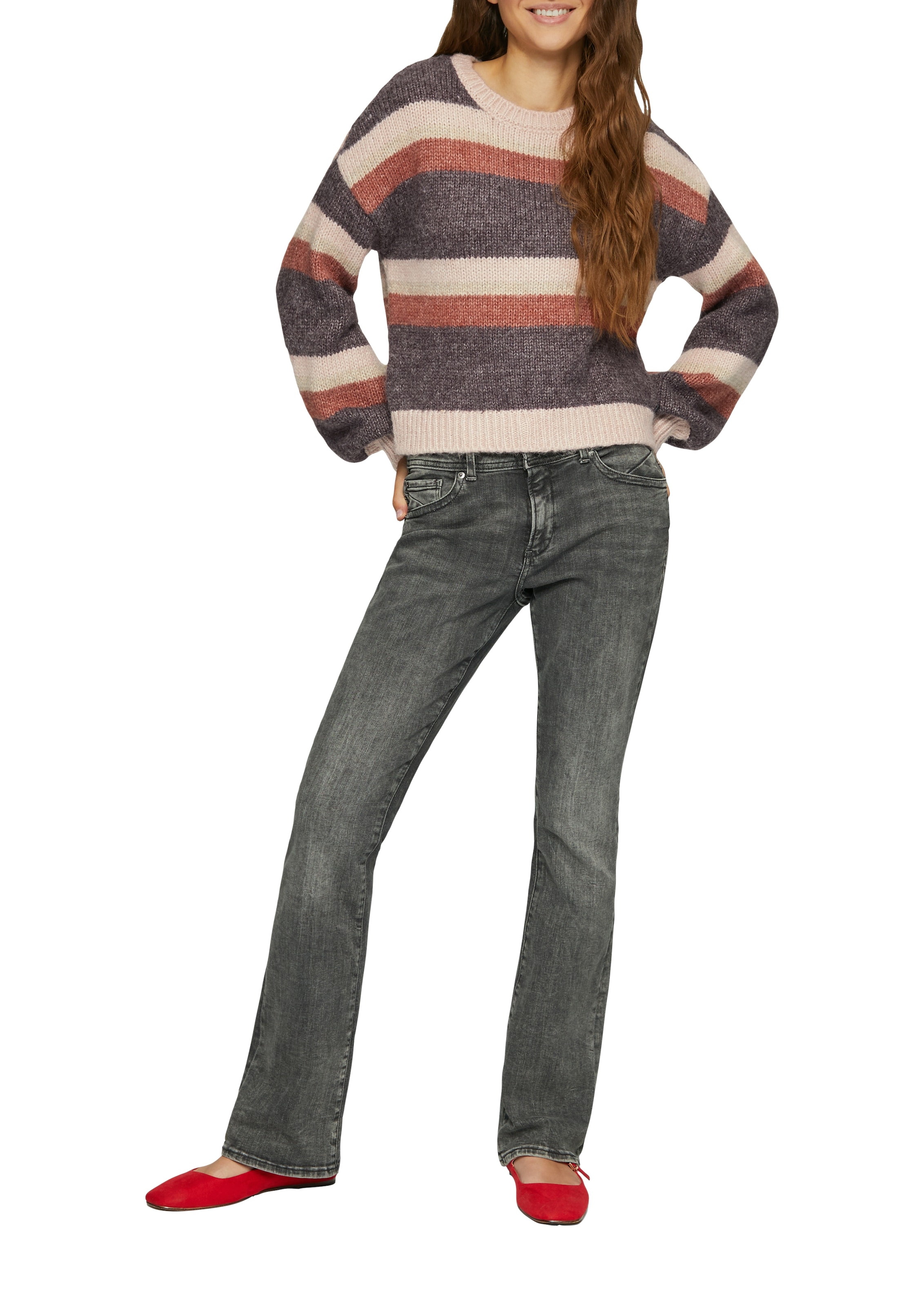 QS Strickpullover mit Intarsien Muster