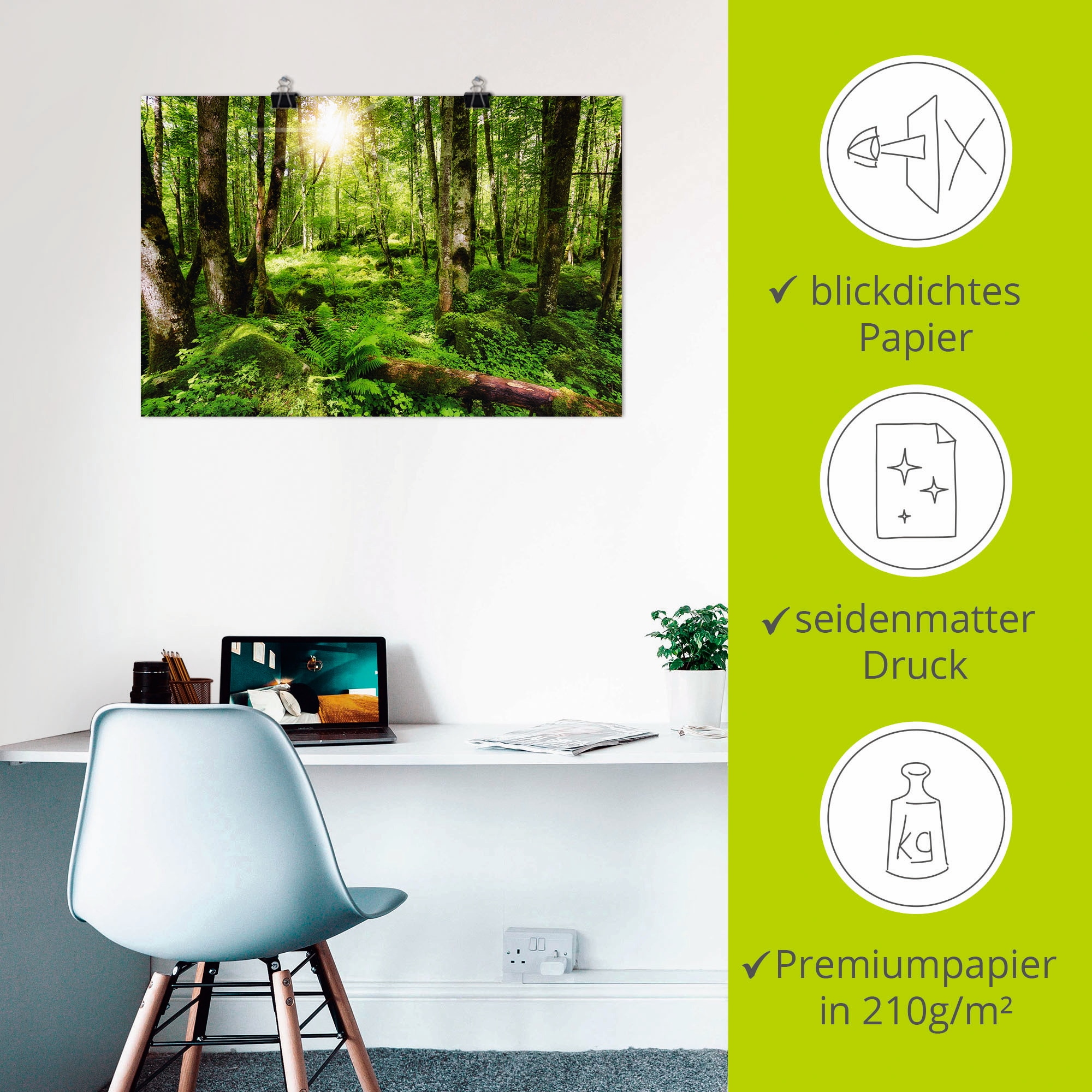 Artland Poster »Wald« Wald 1 Stk. tlg. als Leinwandbild, Poster, Wandaufkleber in verschied. Größen