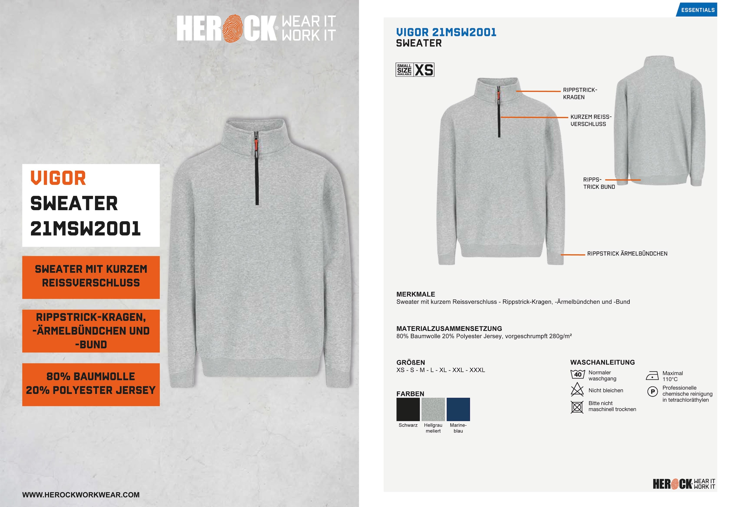 Herock Sweater »Vigor«, Basic, mit Reißverschluss am Kragen, angenehmes  Tragegefühl bestellen | Poloshirts