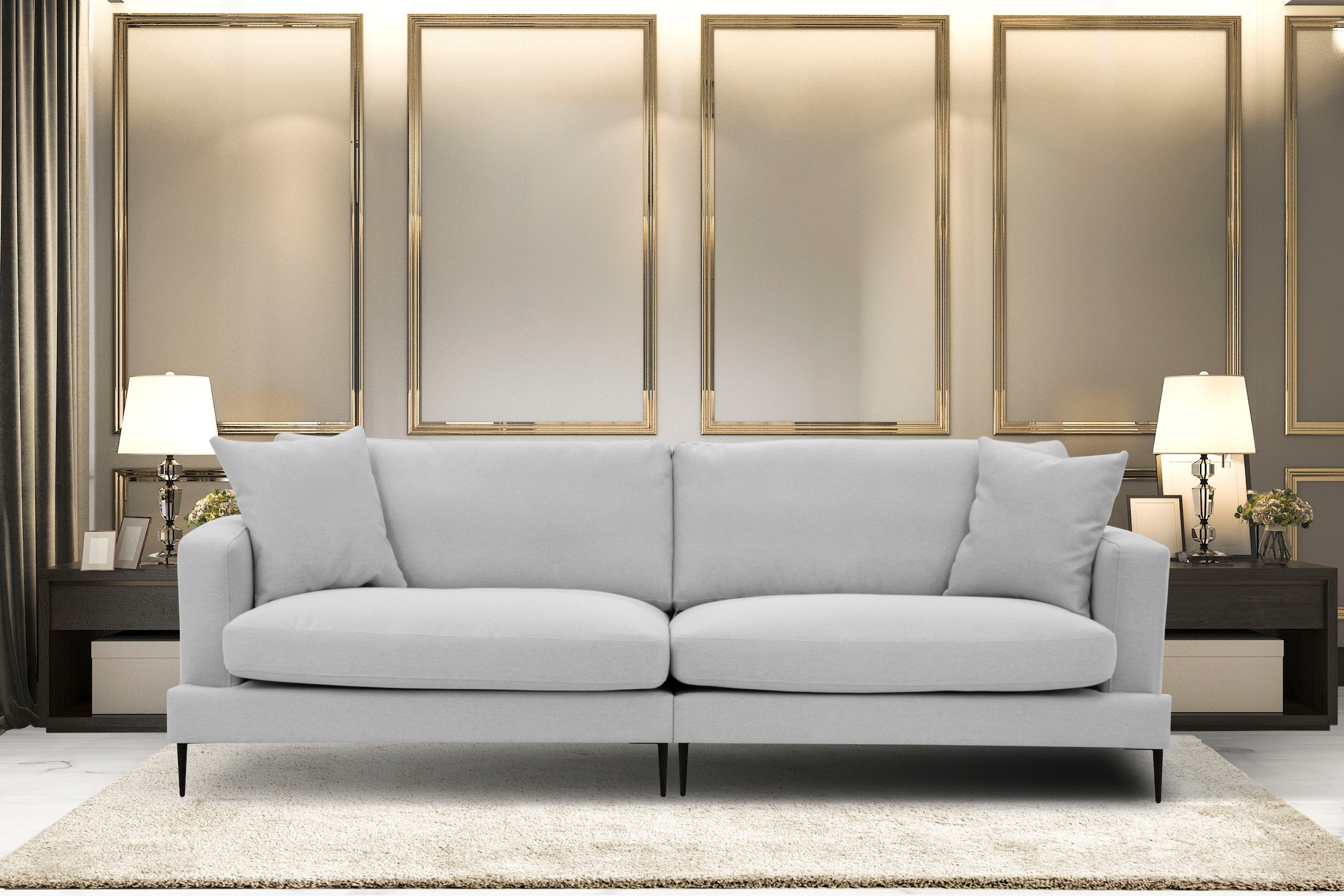 Home affaire Big-Sofa »Cozy elegantes Designsofa, Maße B/T/H: 252/97/80 cm« günstig online kaufen