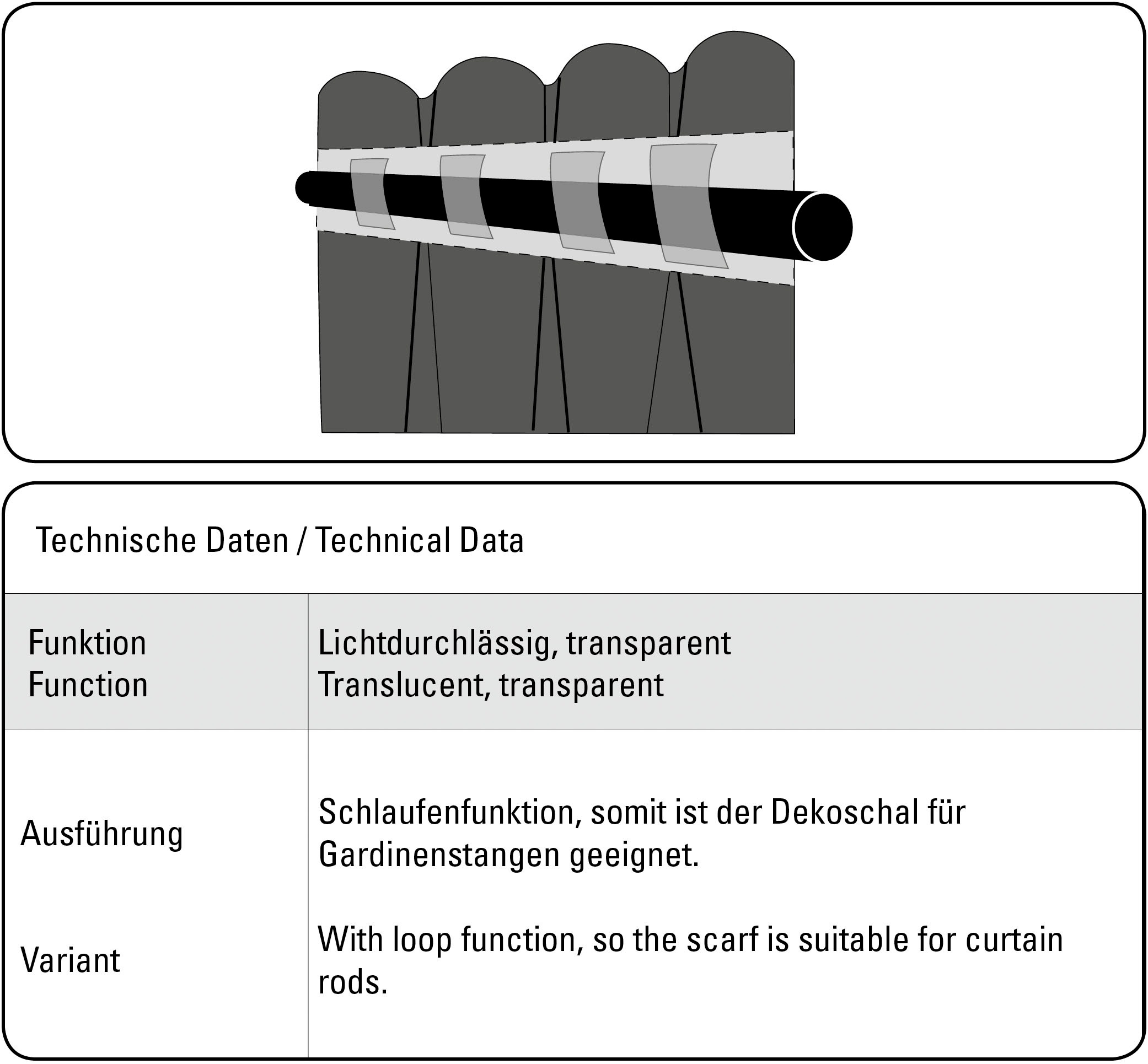Gardine »Schal Streifen«, (1 St.), mit verdeckten Schlaufen