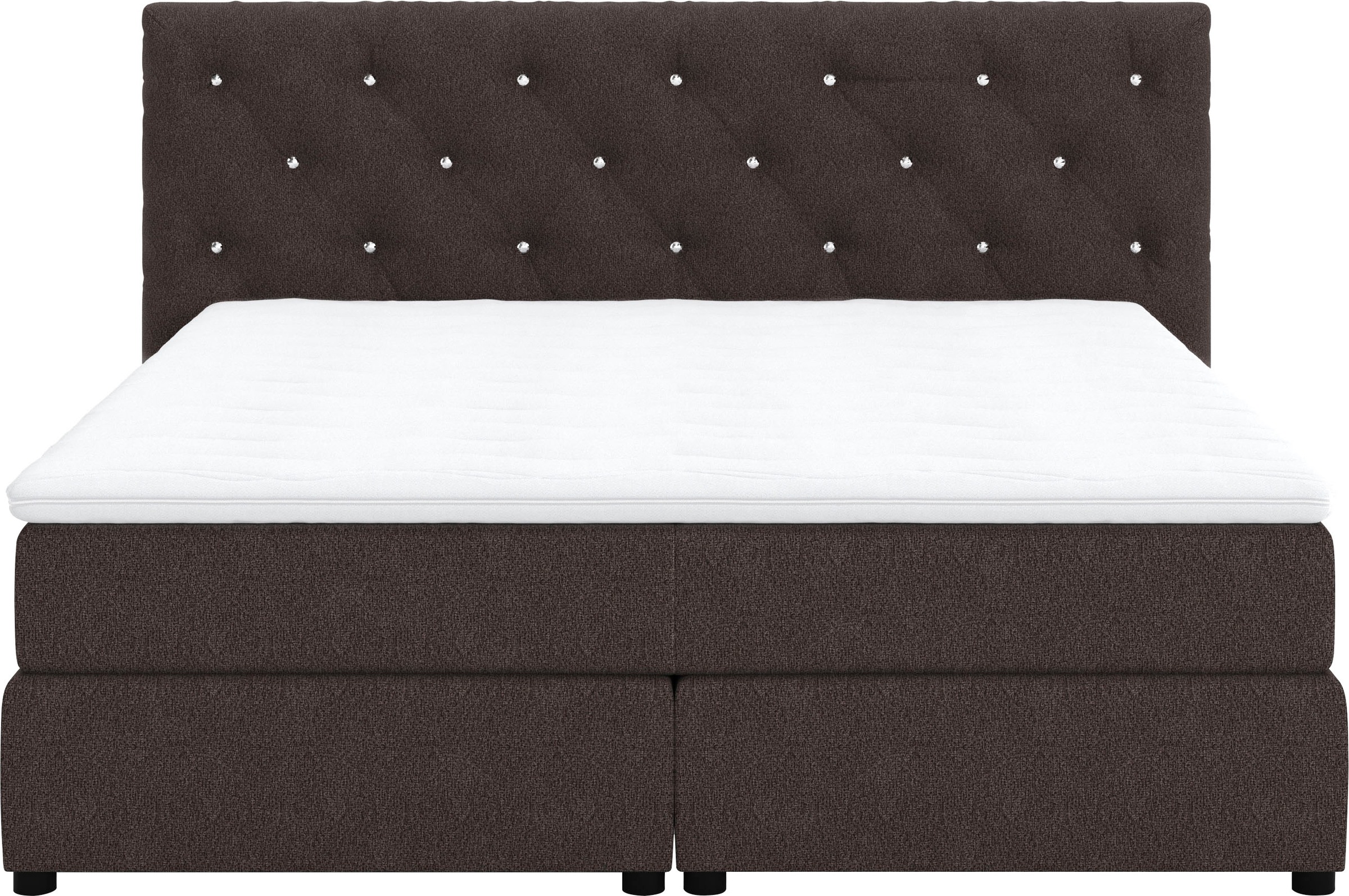 COTTA Boxspringbett »Castle«, mit Strasssteinen im Kopfteil, inkl. Topper
