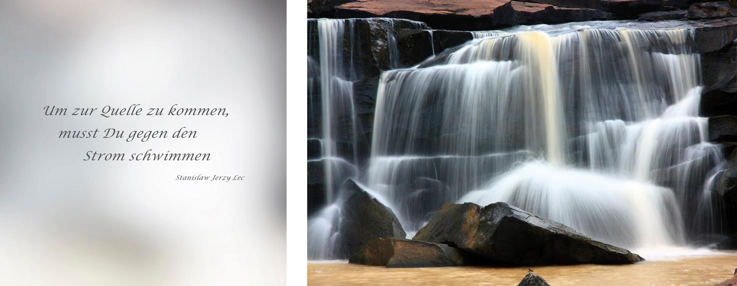 queence Leinwandbild »Quelle«, Stein-Wasserfall-Wasserfallbilder-Kunst-Mode günstig online kaufen