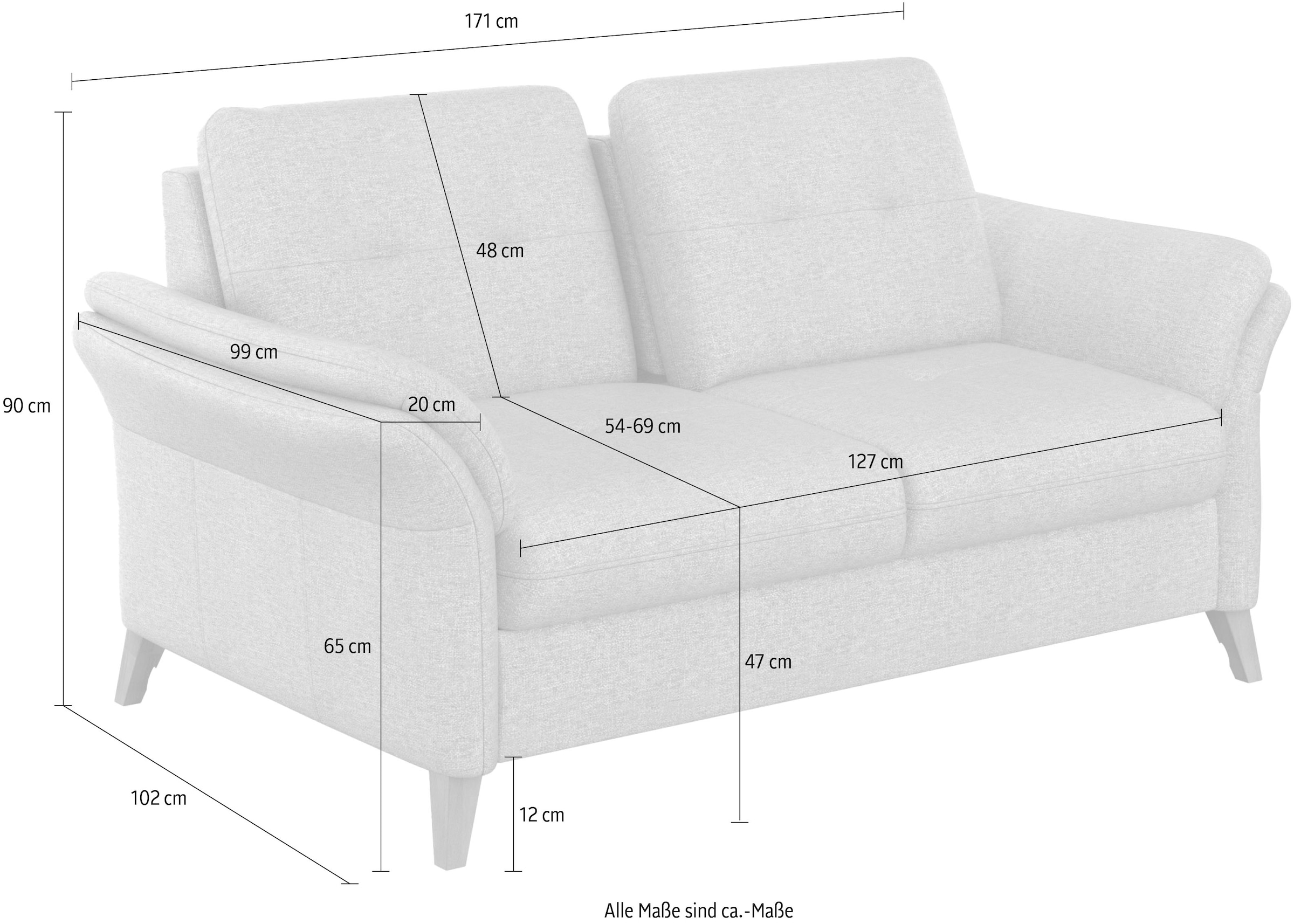 sit&more 2-Sitzer »Göteborg«, inklusive Sitztiefenverstellung und Federkern