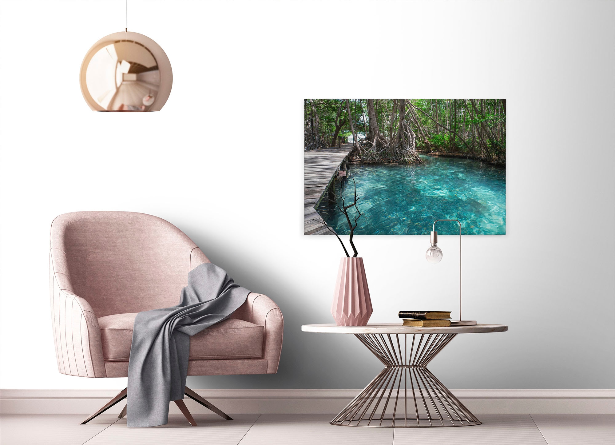 A.S. Création Leinwandbild »Dschungle Path«, Kunst-Wald-Kinder, (1 St.), Dschungel Keilrahmen Natur Leinwand-Bild Wohnzimmer modern Wandbild