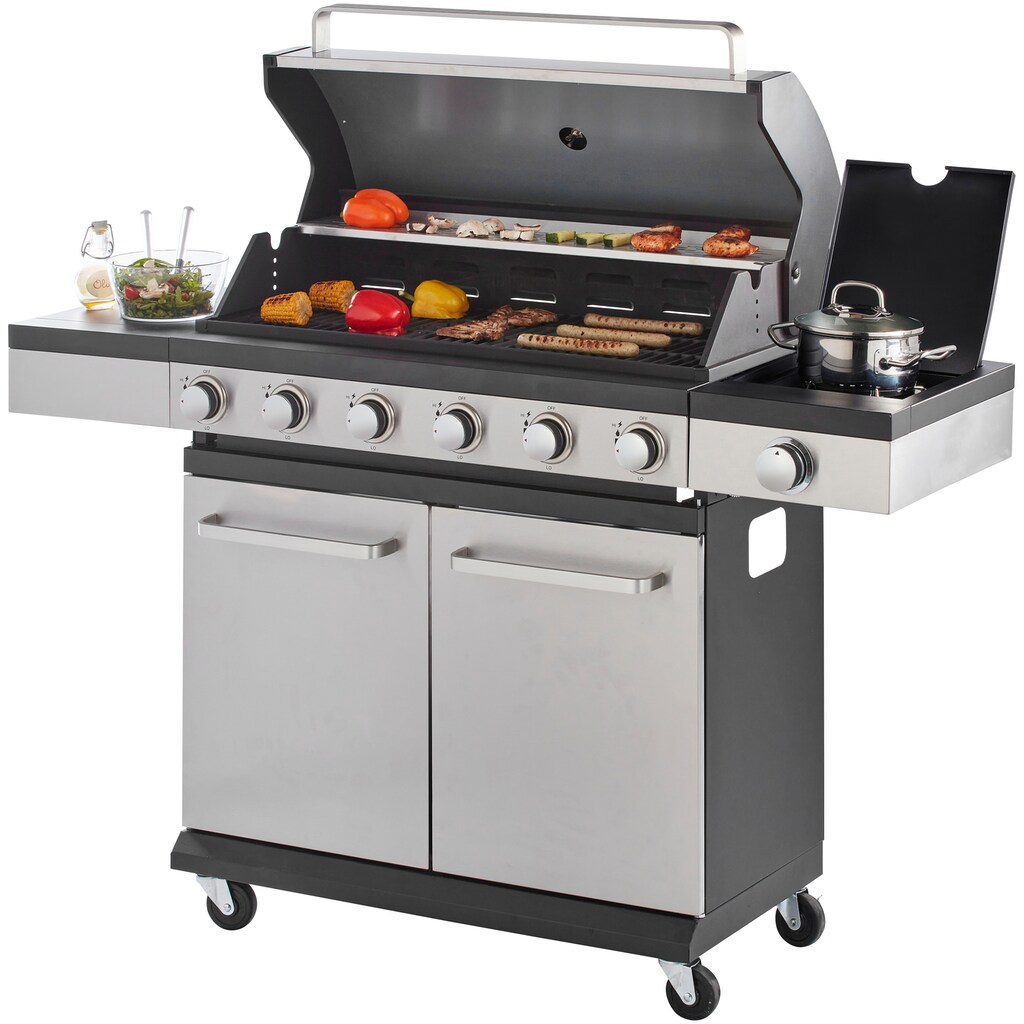 KONIFERA Gasgrill »Milano XL«, (Set), BxTxH: 142x44x114 cm  mit GRATIS-Zugabe: 1 Schutzhülle