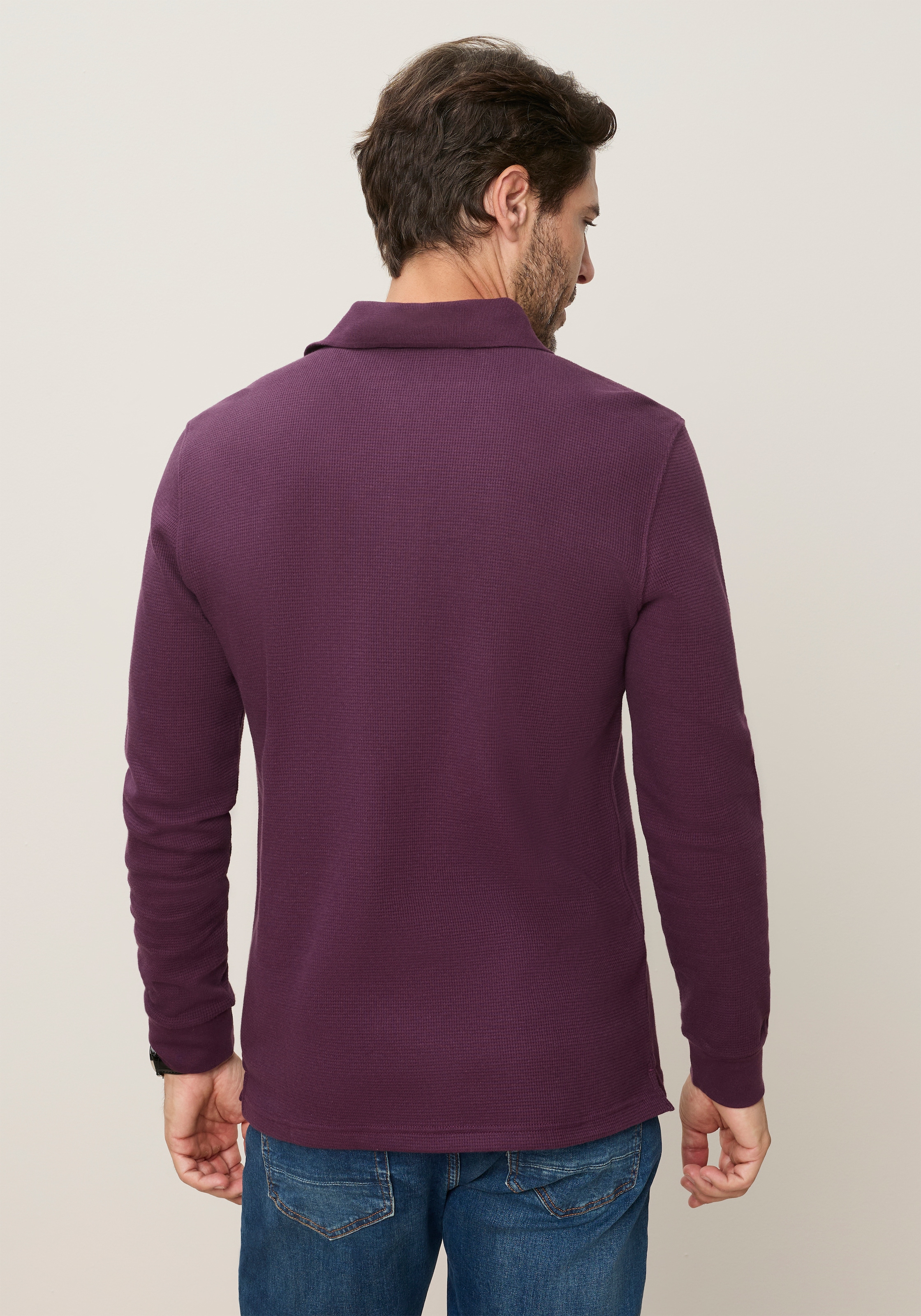 Man's World Poloshirt »Strukturiertes, wertiges  Material« normale Passform, mit Langarm, klassischer Stil