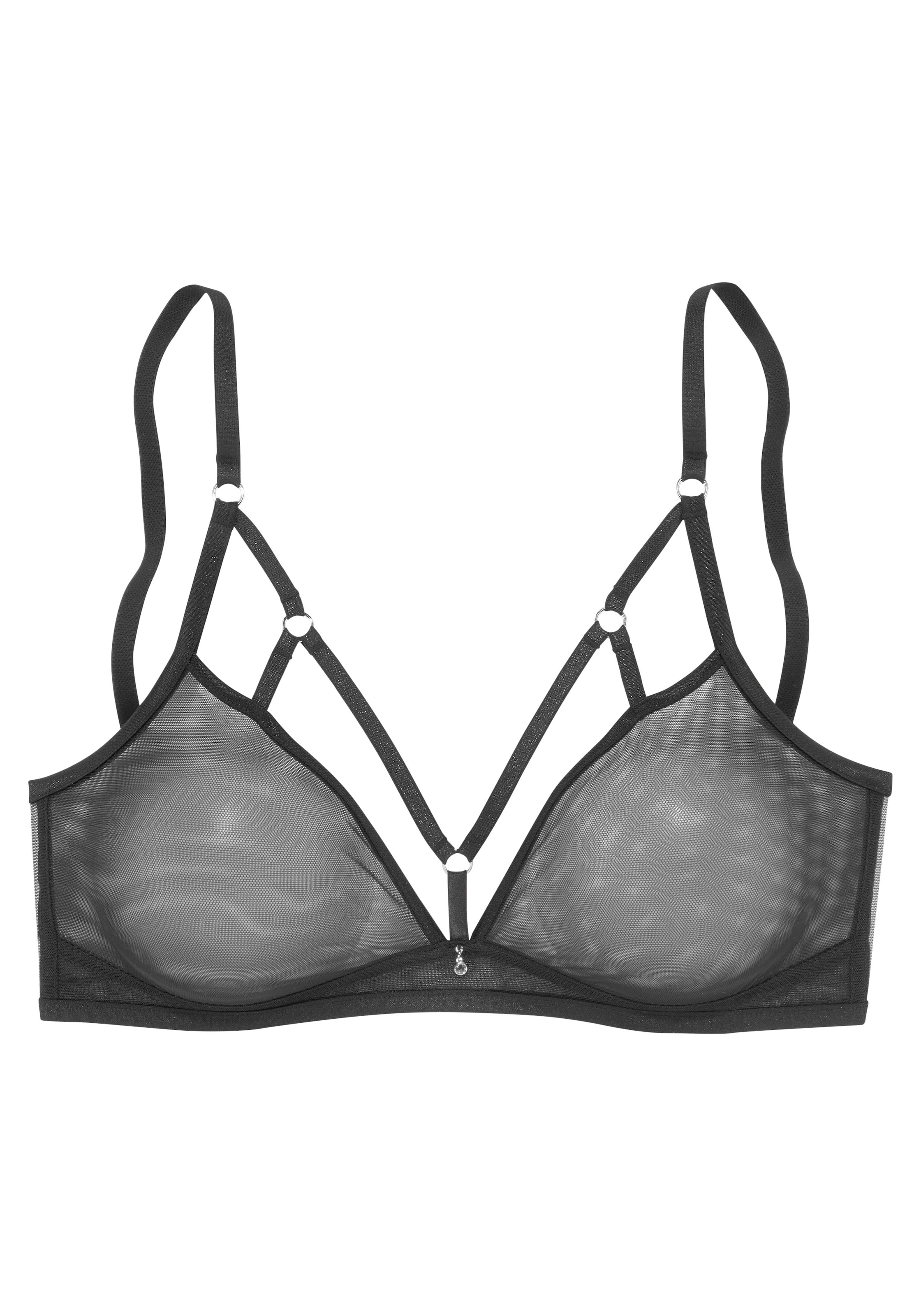 LASCANA Bralette-BH mit edler Bänder-Optik und feinem Glitzeraccessoire, sexy Dessous