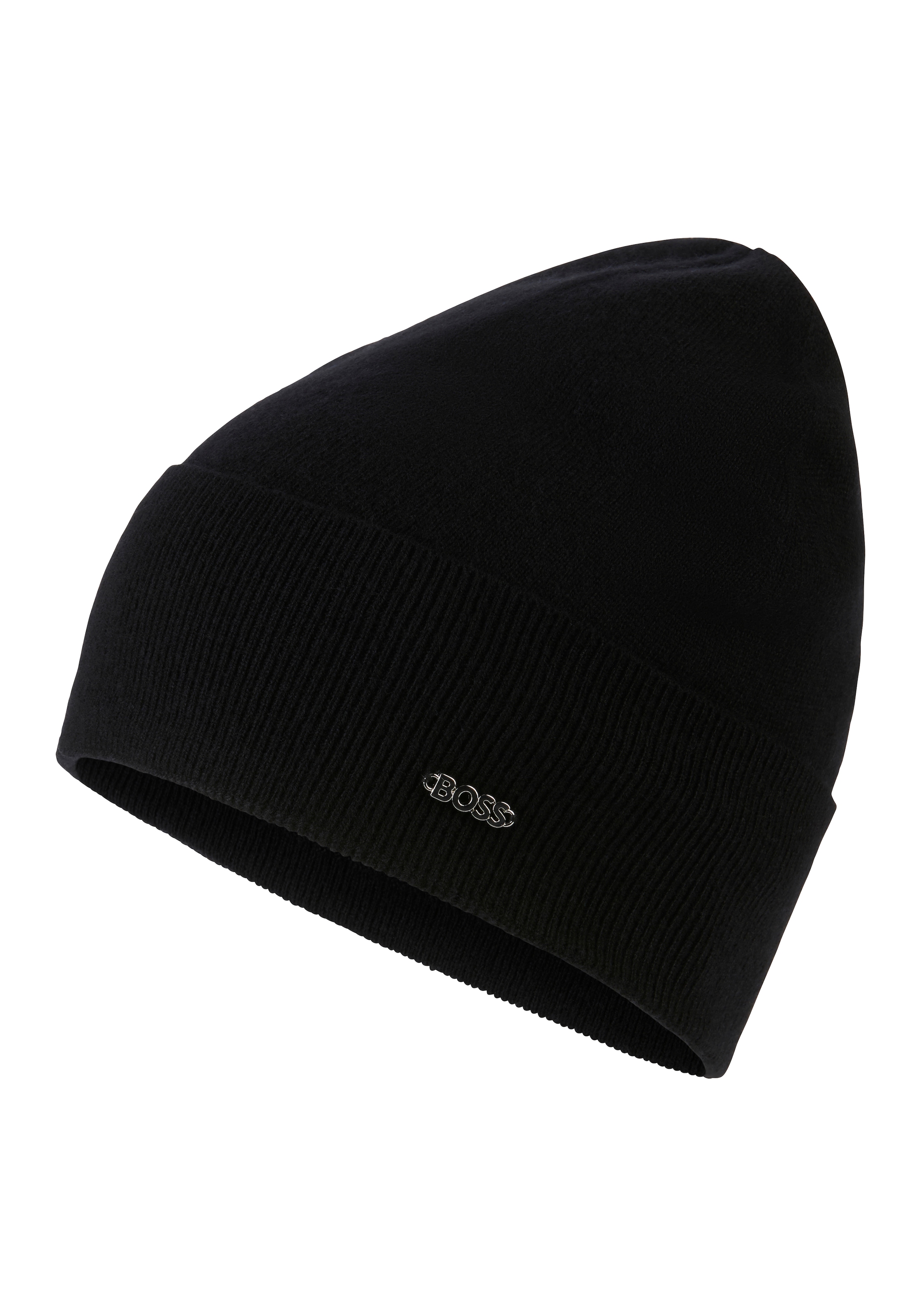 BOSS Beanie »Lari_hat«, mit Aufschlag in Rippoptik
