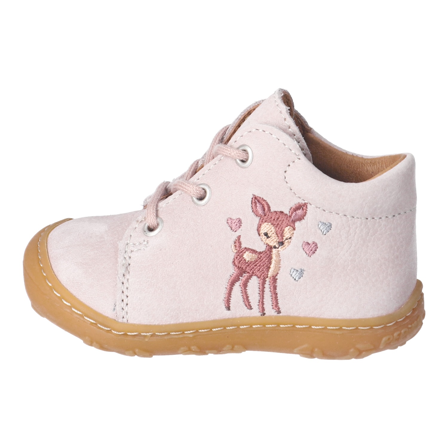 PEPINO by RICOSTA Lauflernschuh »MECKI, WMS: mittel«  Schnürschuh, süßes Bambi-Motiv, Größenschablone zum Download