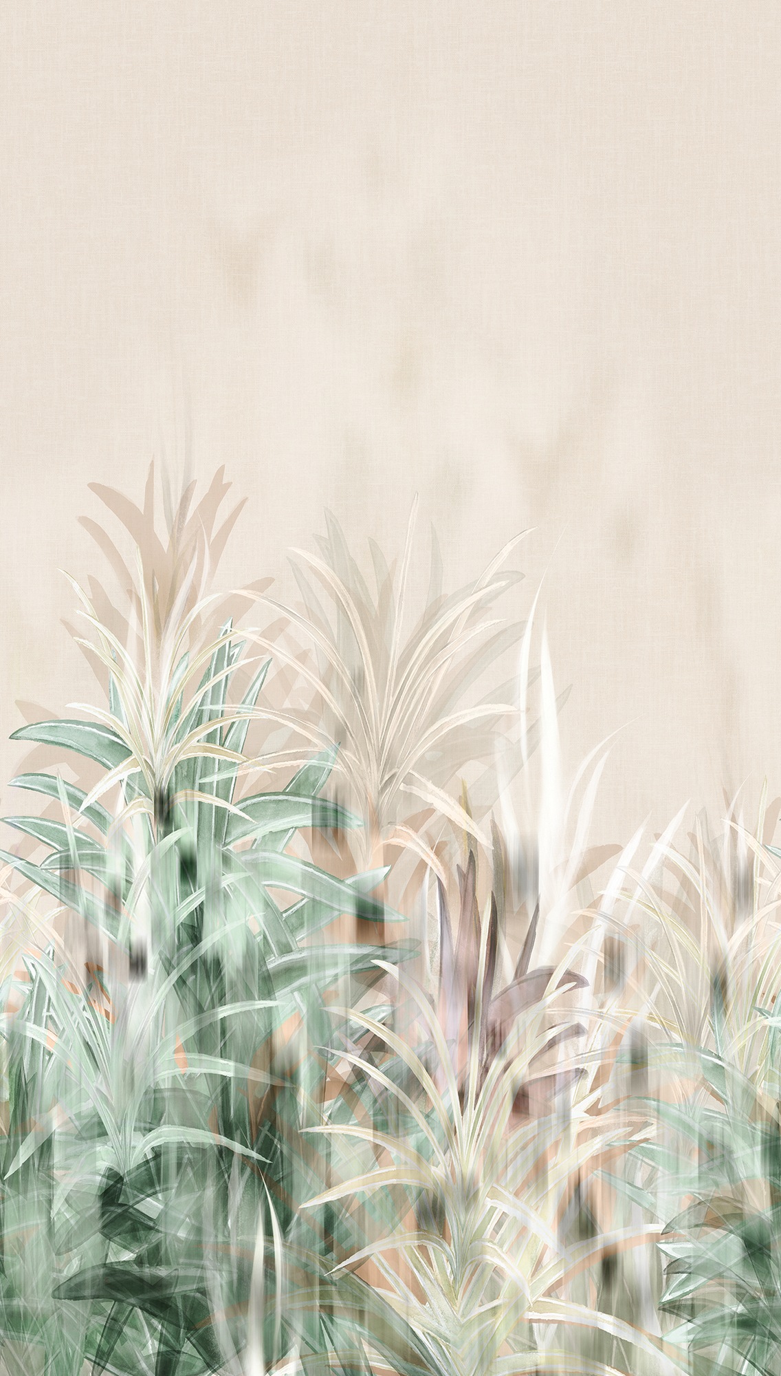 CosmoLiving by Cosmopolitan Vliestapete »Brookfield Place Fototapete« matt strukturiert Zarte Tropenblätter auf hellem Grund