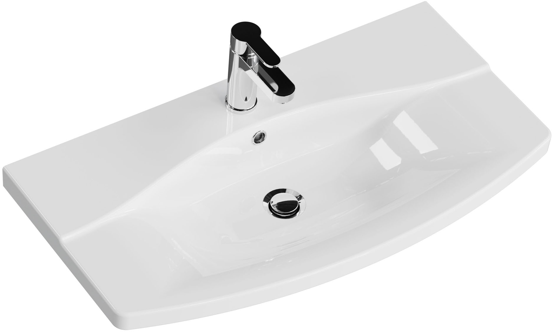 Saphir Badmöbel-Set »Serie 4010 2-teilig Keramik-Waschtisch mit LED-Spiegelschrank«, (Set), Badezimmer Set 84 cm breit, inkl. Türdämpfer, 3 Türen, 2 Schubladen