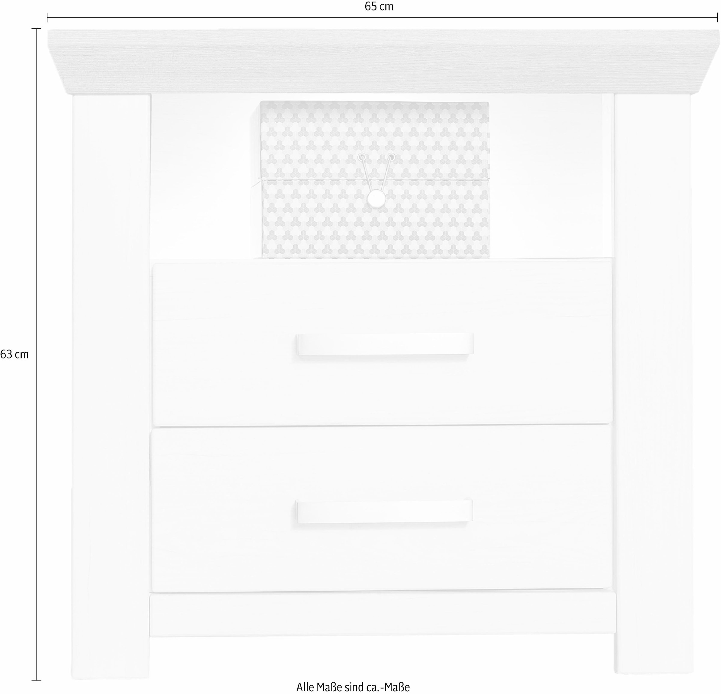 set one by Musterring Nachtkonsole »Oakland«, Typ 69,  Pino-Aurelio-Nachbildung, mit 2 Schubkästen, Breite 65 cm online bestellen