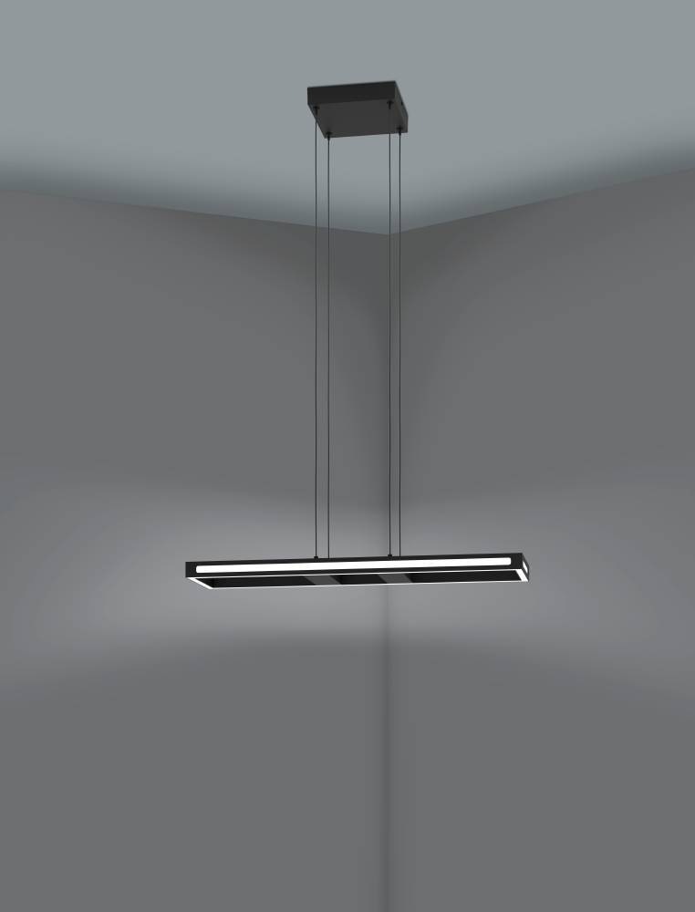 EGLO Hängeleuchte »SALVILANAS-Z Hängelampe, schwarz, ZigBee 3.0, Disco-Modus, Pendellampe«, 1 flammig, Leuchtmittel LED-Modul | LED wechselbar, Timer, App/Sprachsteuerung Alexa, ‎77x20x110 cm, exkl. Fernbedienung