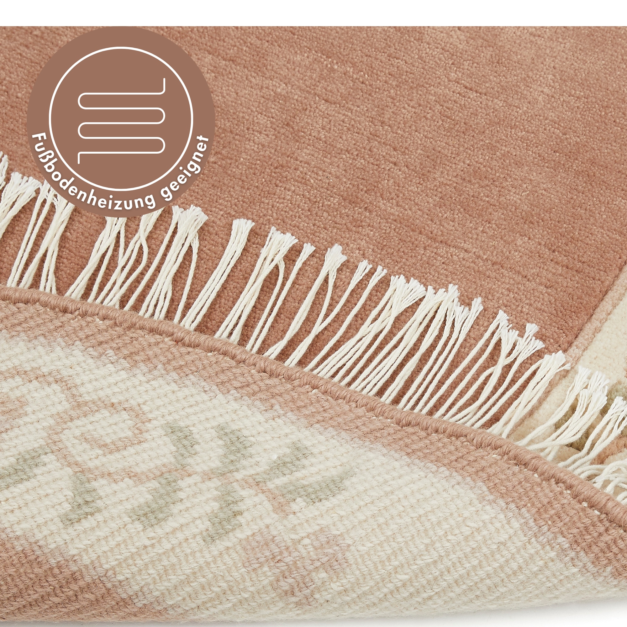 LUXOR living Wollteppich »Giza« rund 12 mm Höhe reine Wolle, handgeknüpft, mit Bordüre und Fransen, Orient-Teppich