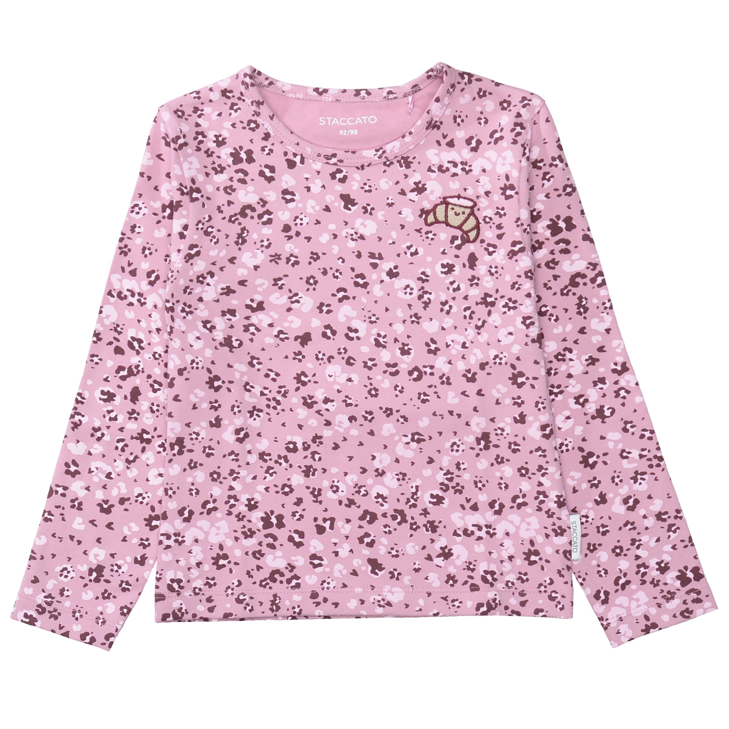 STACCATO Langarmshirt Packung, 3 Baumwolle mit Elasthan, gemustert, mit Prints