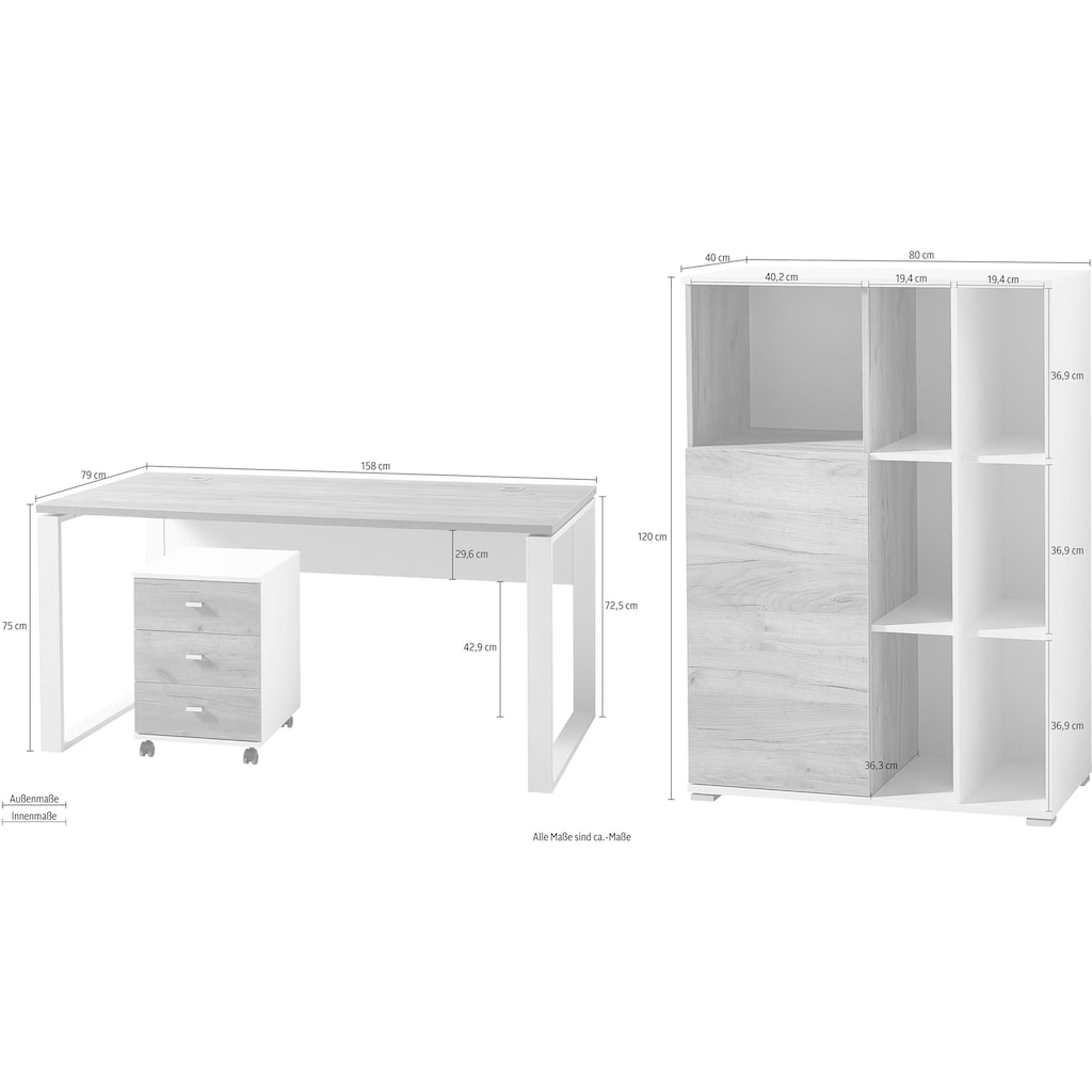 GERMANIA Büro-Set »GW-Lioni«, (Set, 3 St.)