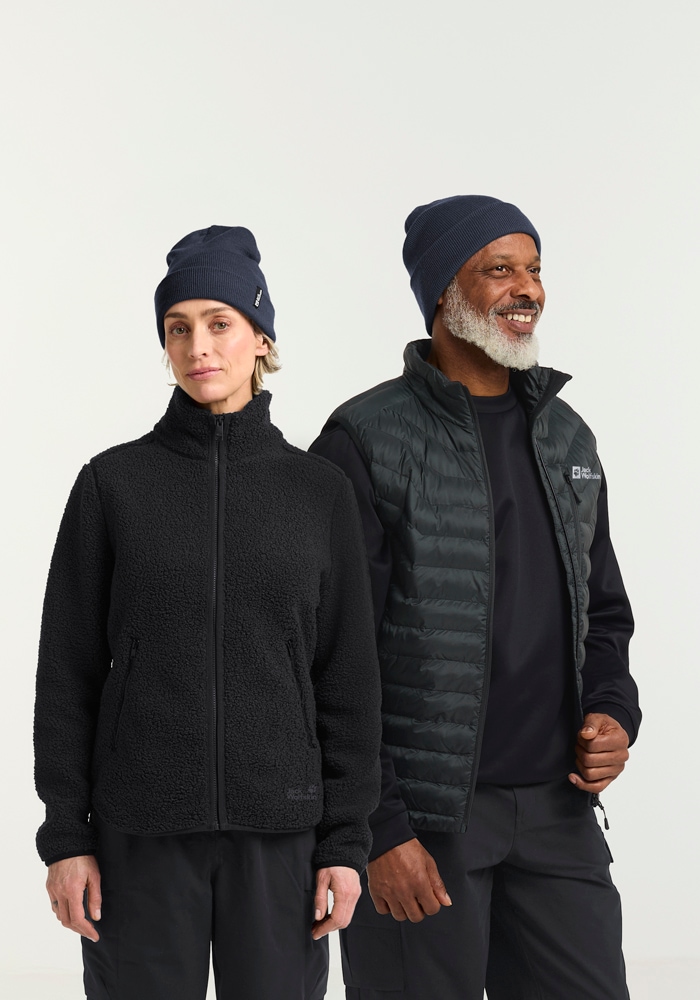 JACK WOLFSKIN Beanie »RIB BEANIE« darknavy onesize onesize Klassische Rippstrickmütze