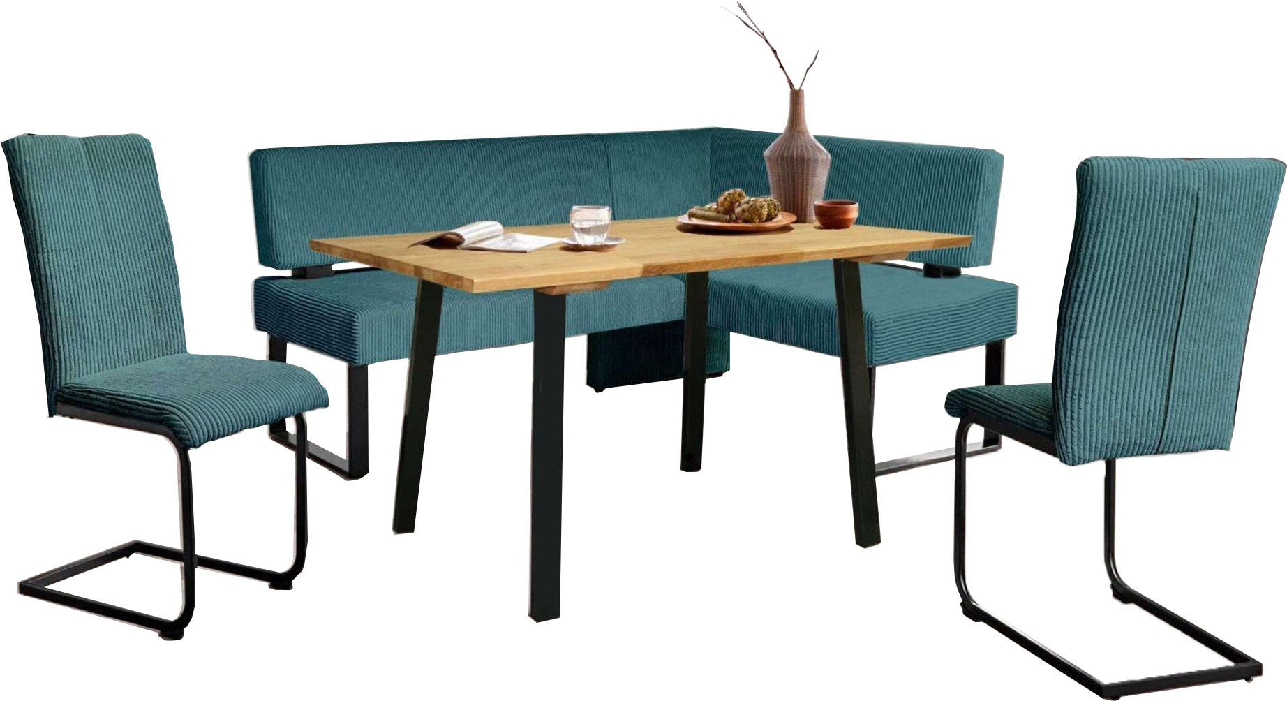 Home affaire Eckbankgruppe »Oliver«, (Set, 4 tlg., 4-tlg), Eckbank mit Well günstig online kaufen