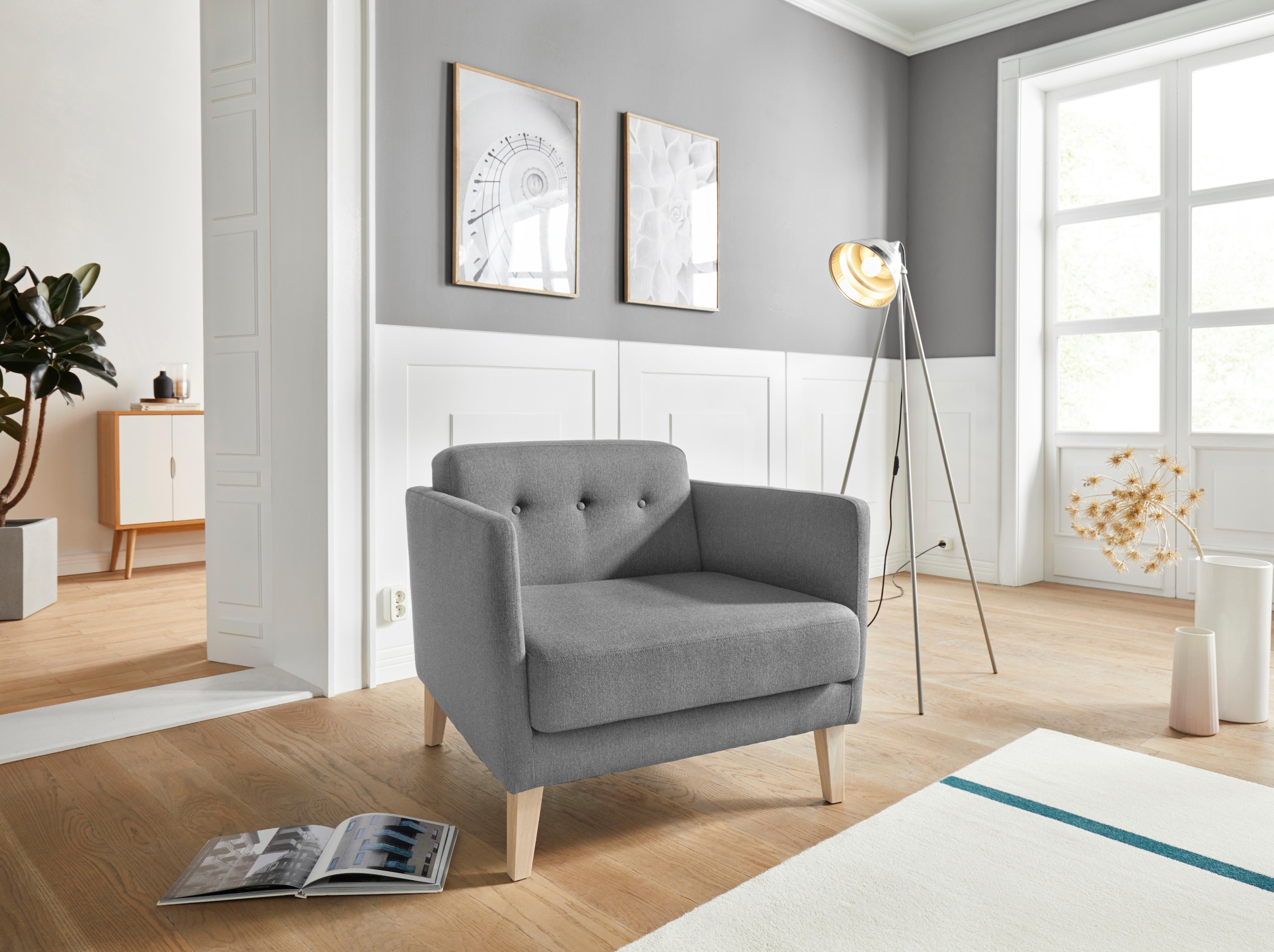 andas Sessel »Raadal«, in skandinavischer Optik, mit Knopfheftung, Design b günstig online kaufen