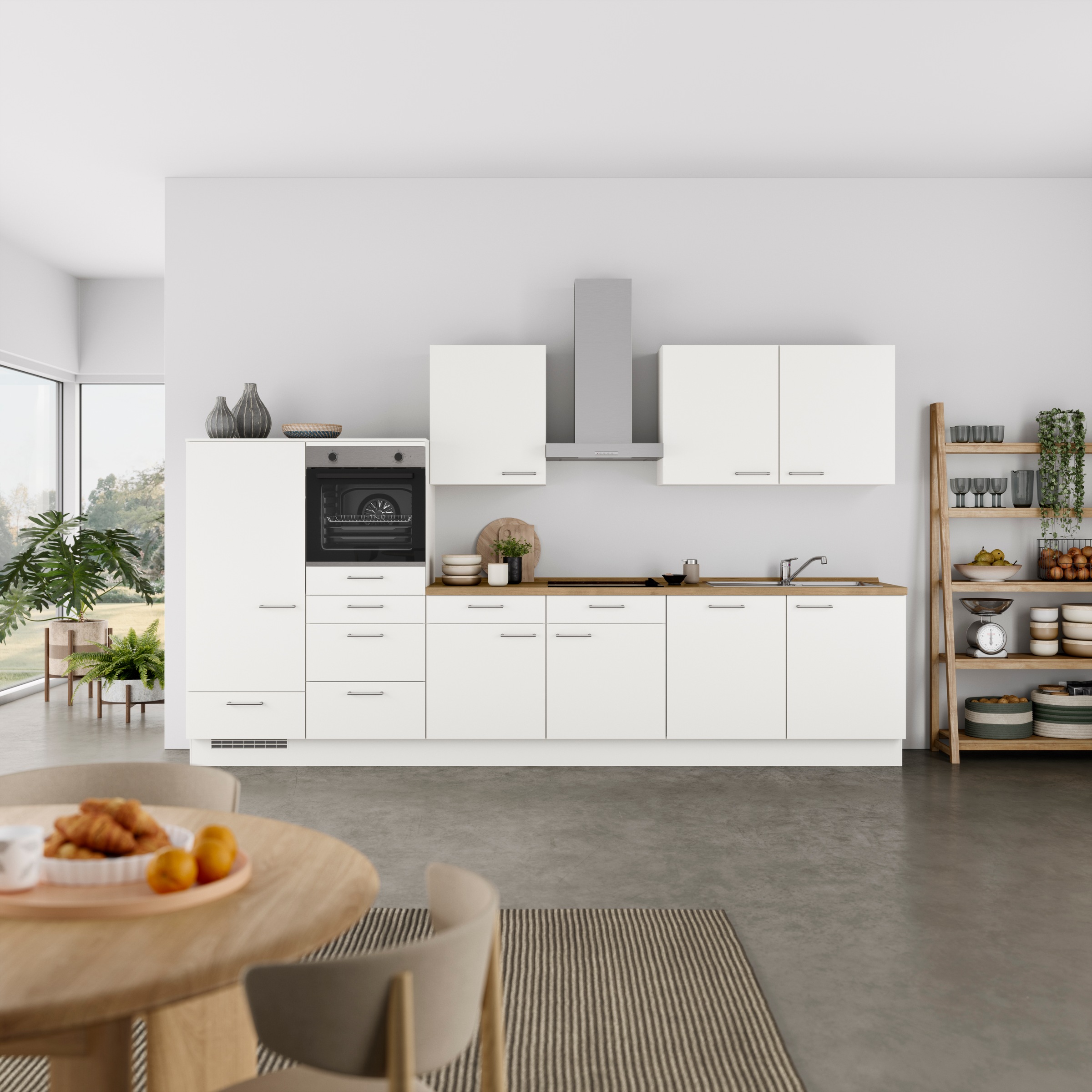 nobilia® Küchenzeile »"Laser I"«, vormontiert, Ausrichtung wählbar, Breite 360 cm, wahlw. mit E-Geräten