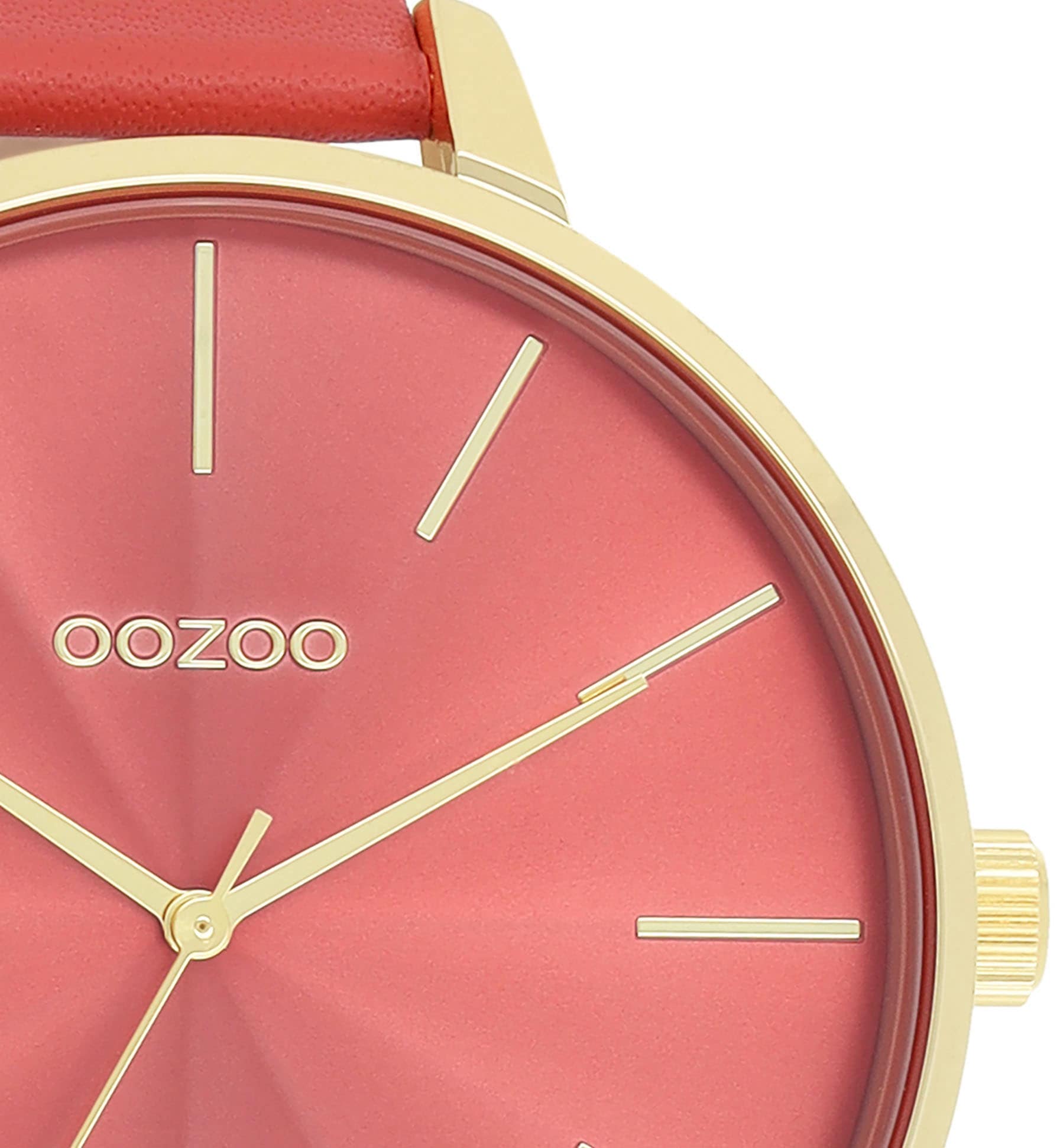 OOZOO Quarzuhr, Armbanduhr, Damenuhr, Lederarmband, Ø 48mm