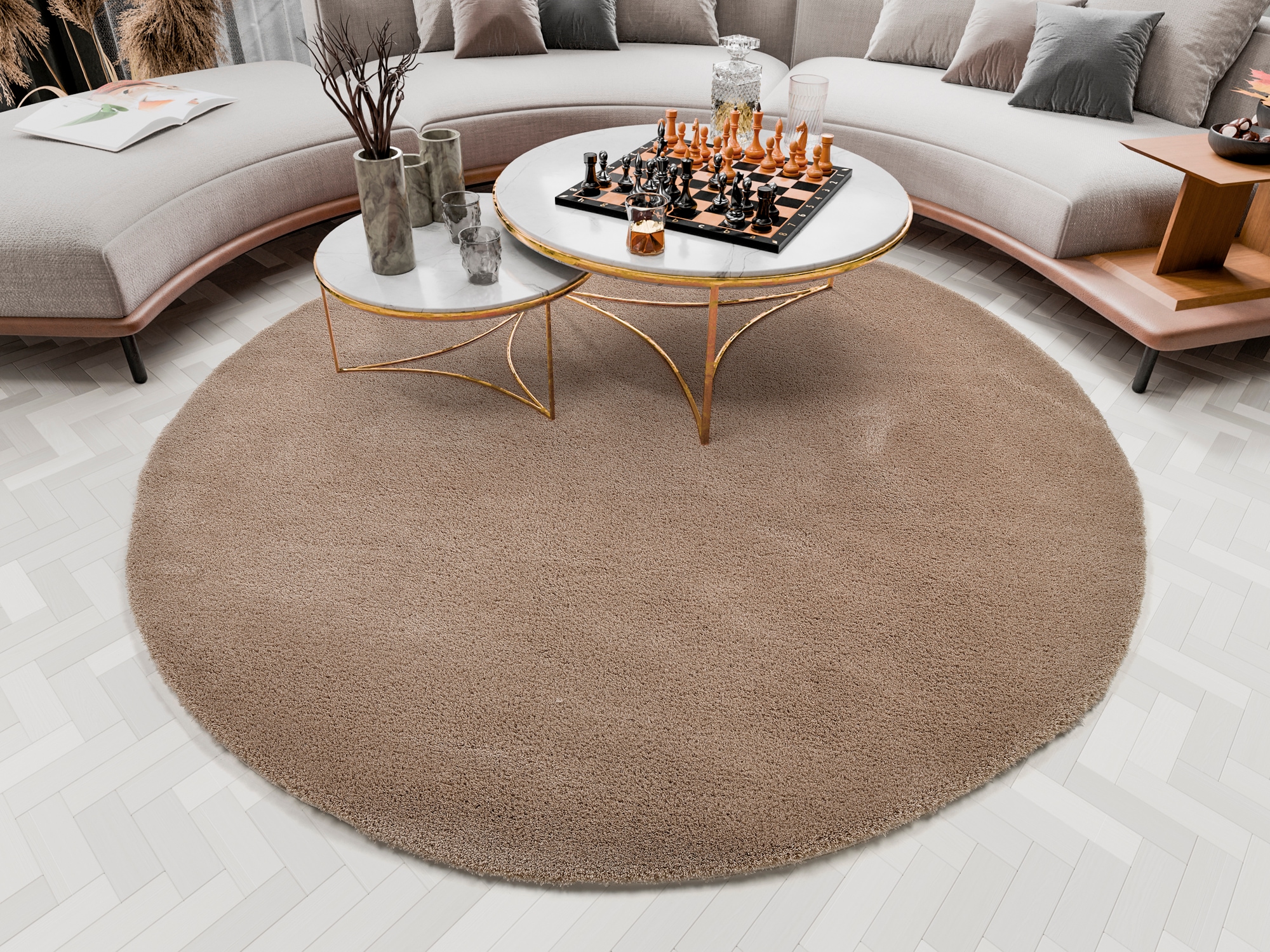 OCI DIE TEPPICHMARKE Hochflor-Teppich »Soft Dream«, rund, 30 mm Höhe, besonders weich durch Microfaser, Wohnzimmer