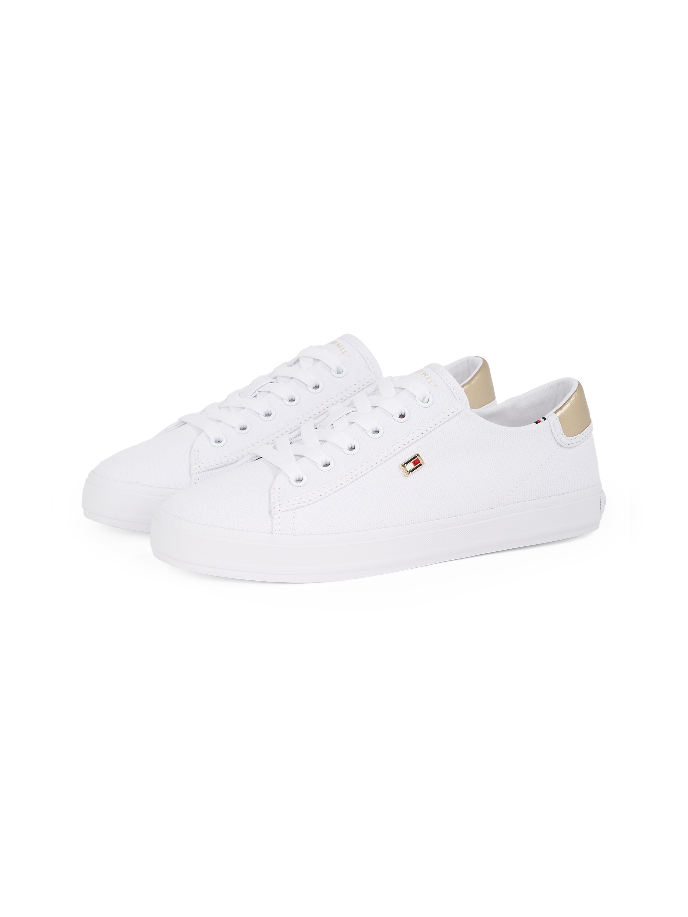 Tommy Hilfiger Plateausneaker »VULC CANVAS LACE UP SNEAKER«, Freizeitschuh, Halbschuh, Schnürschuh, in schmaler Form