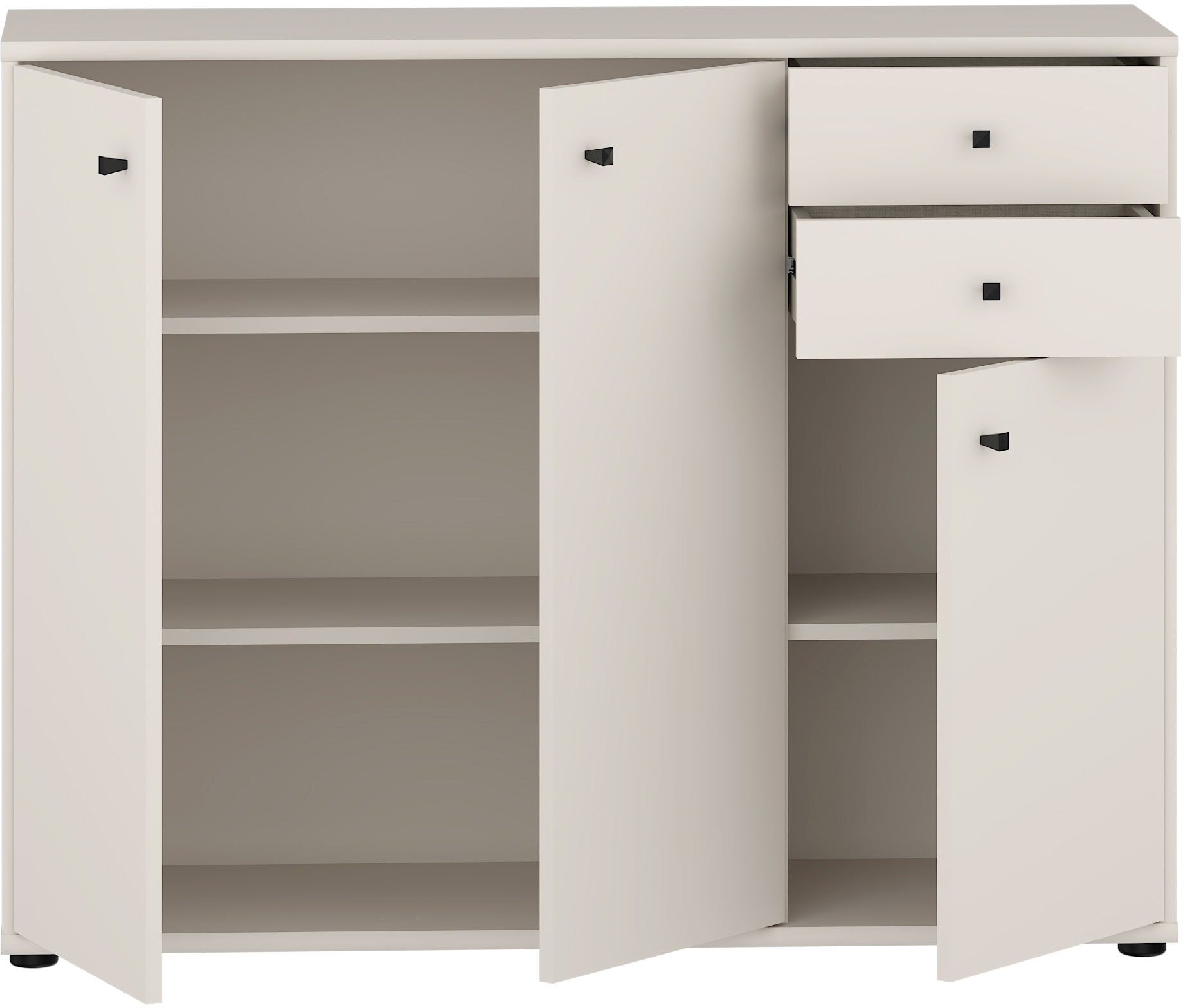 FORTE Kommode »Tempra, Kommode, 3 Türen, 2 Schubkästen, viel Stauraum« B/H/T 108,8/85,5/34,8 cm