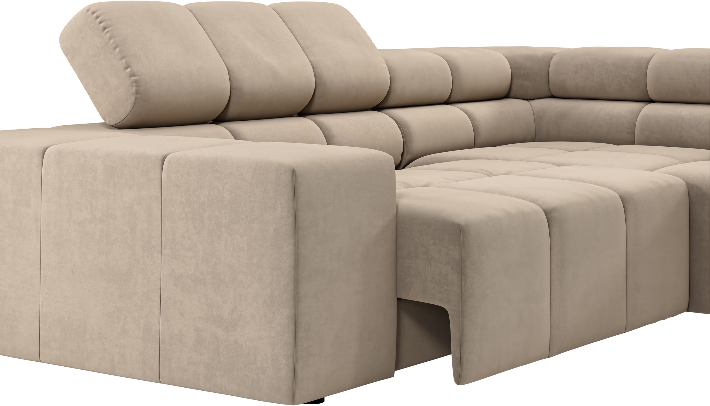 INOSIGN Ecksofa »Ancona, incl. Kopfteilverstellung + 3 Zierkissen, L-Form, bequem«, wahlweise motorische Sitztiefenverstellung, B/T(H: 249/215/70 cm