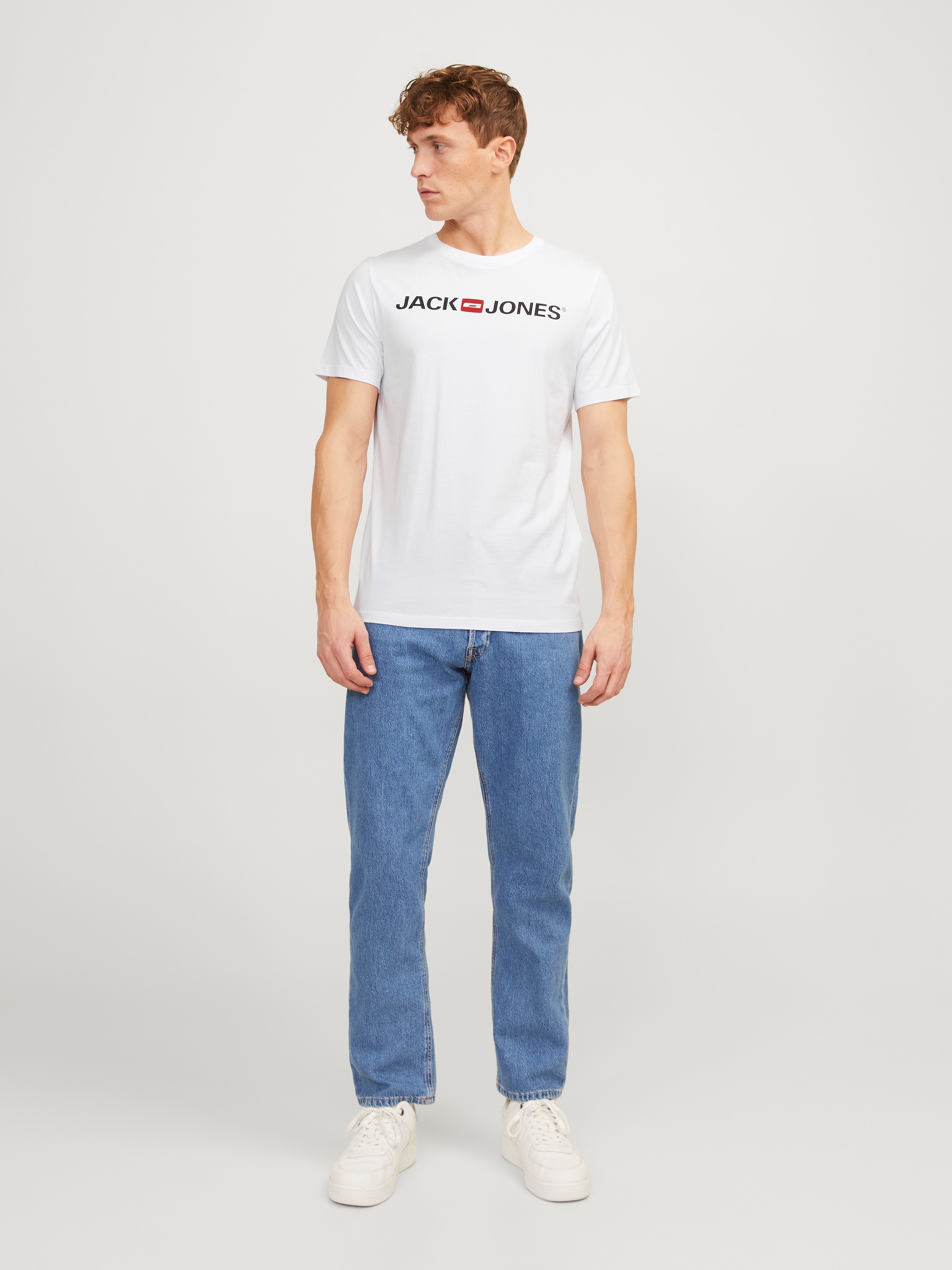Jack & Jones Rundhalsshirt »JJECORP im 3er Pack mit Print und Rundhalsausschnitt« Packung, 3er-Pack, 3 Stk. unifarben, modisch, regular fit, Baumwolle, Rundhals