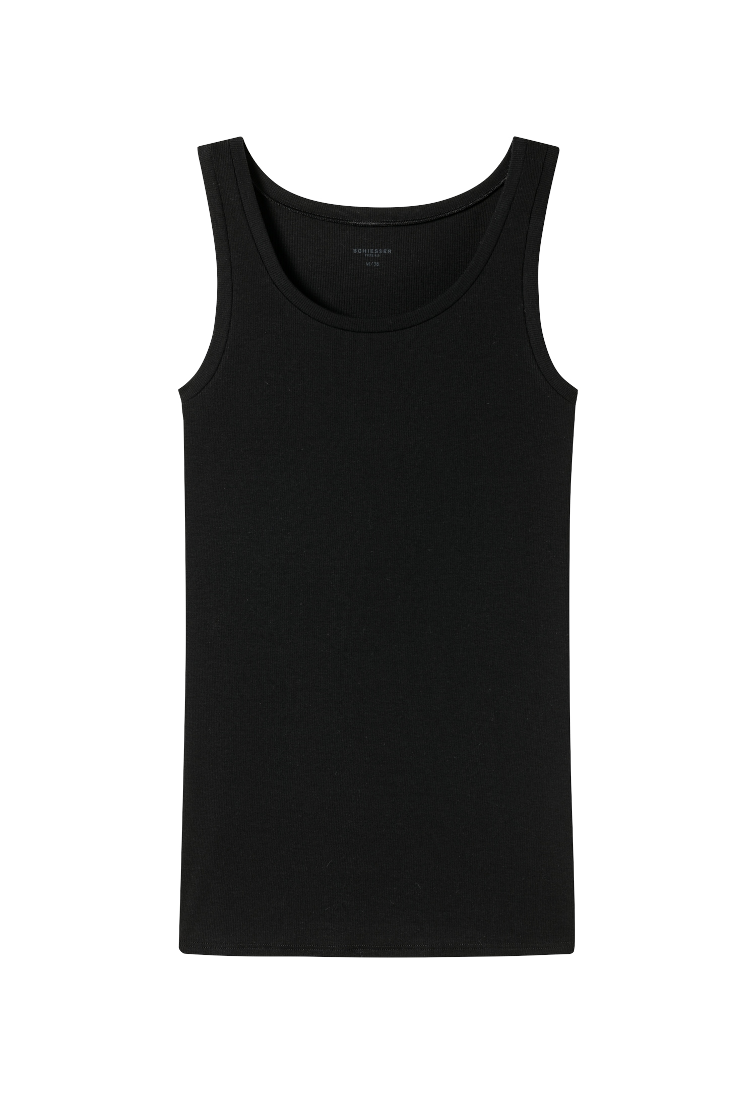 Schiesser Tanktop »Pure Rib«, tiefer Rundhals-Ausschnitt, elastisch, breite Träger