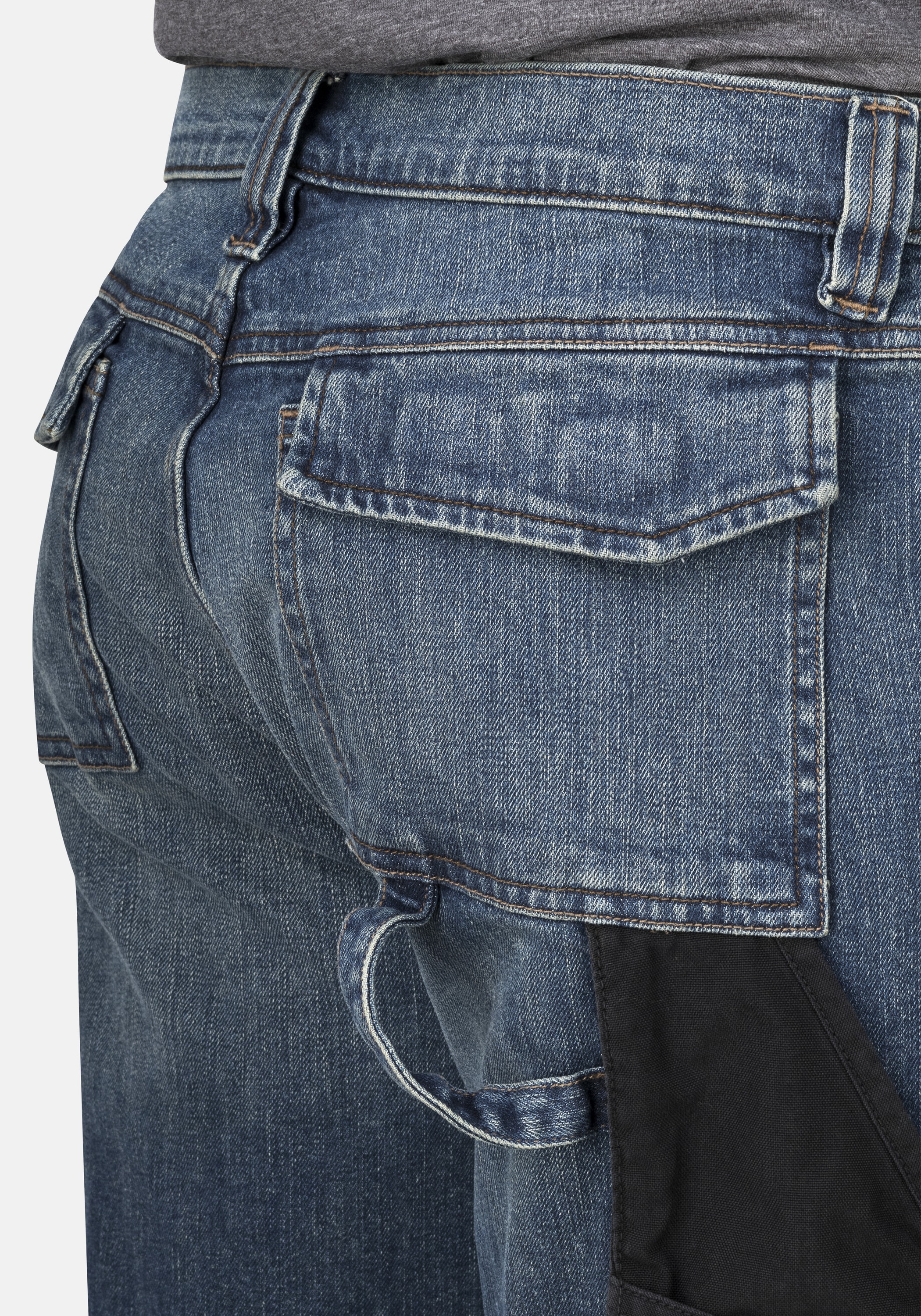HERO by John Medoox Workerjeans »CALGARY Denim Pro Workwear Arbeits-Cargojeans«, Arbeits-Cargojeans Denim / Jeansfür Herren