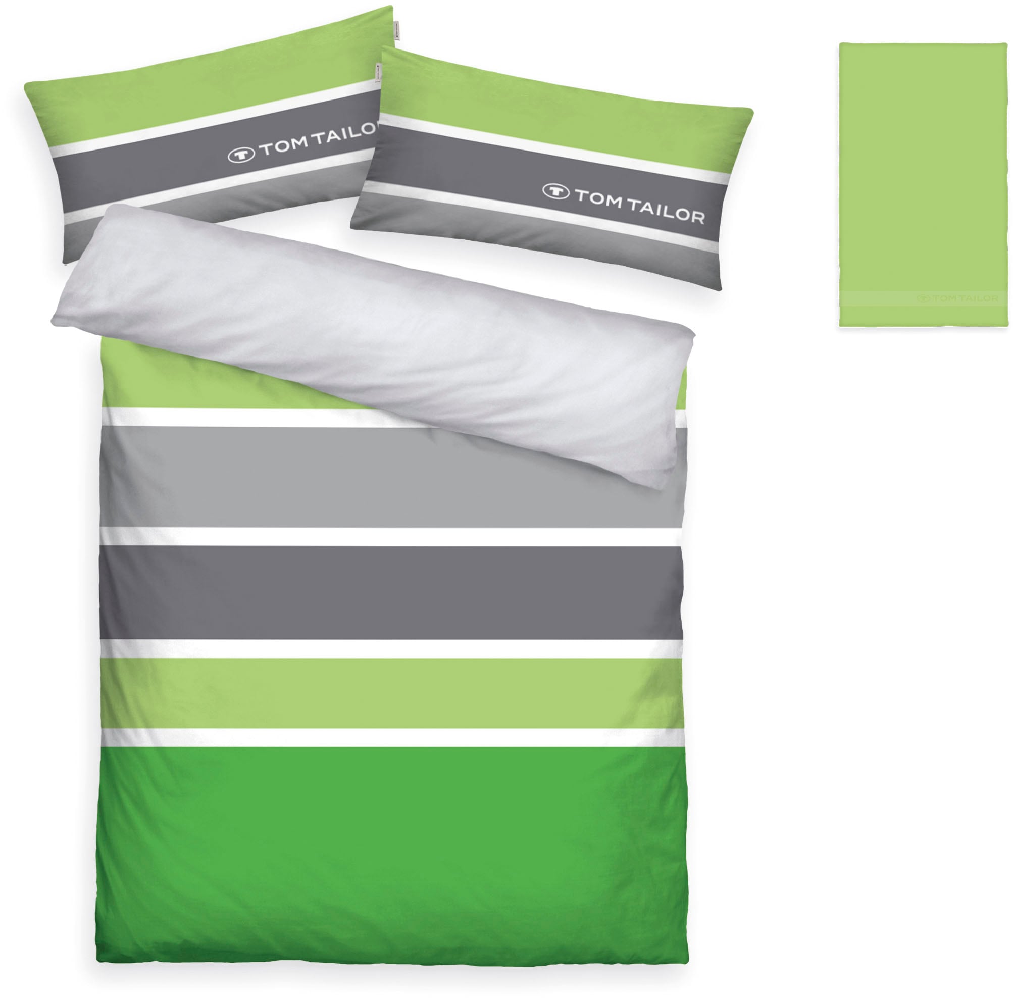 TOM TAILOR HOME Bettwäsche »Felix in Gr. 135x200 oder 155x220 cm«, mit GRATIS-Zugabe: Gästehandtuch (100% Baumwolle), mit Reißverschluss