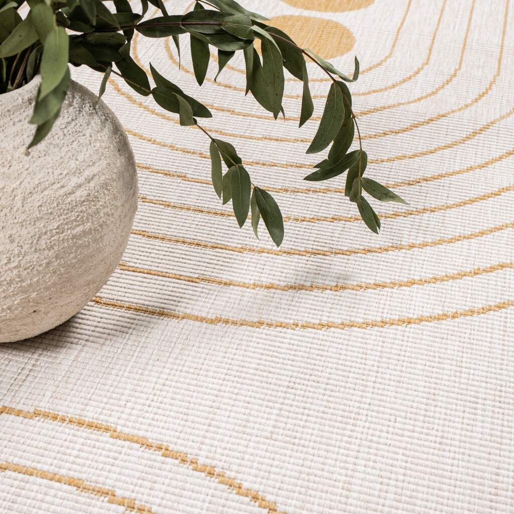Carpet City Outdoorteppich »DUO RUG 5739«, rund, 5 mm Höhe, Wendeteppich Wetterfest In- & Outdoor, Balkon, Terrasse, Wohnzimmer